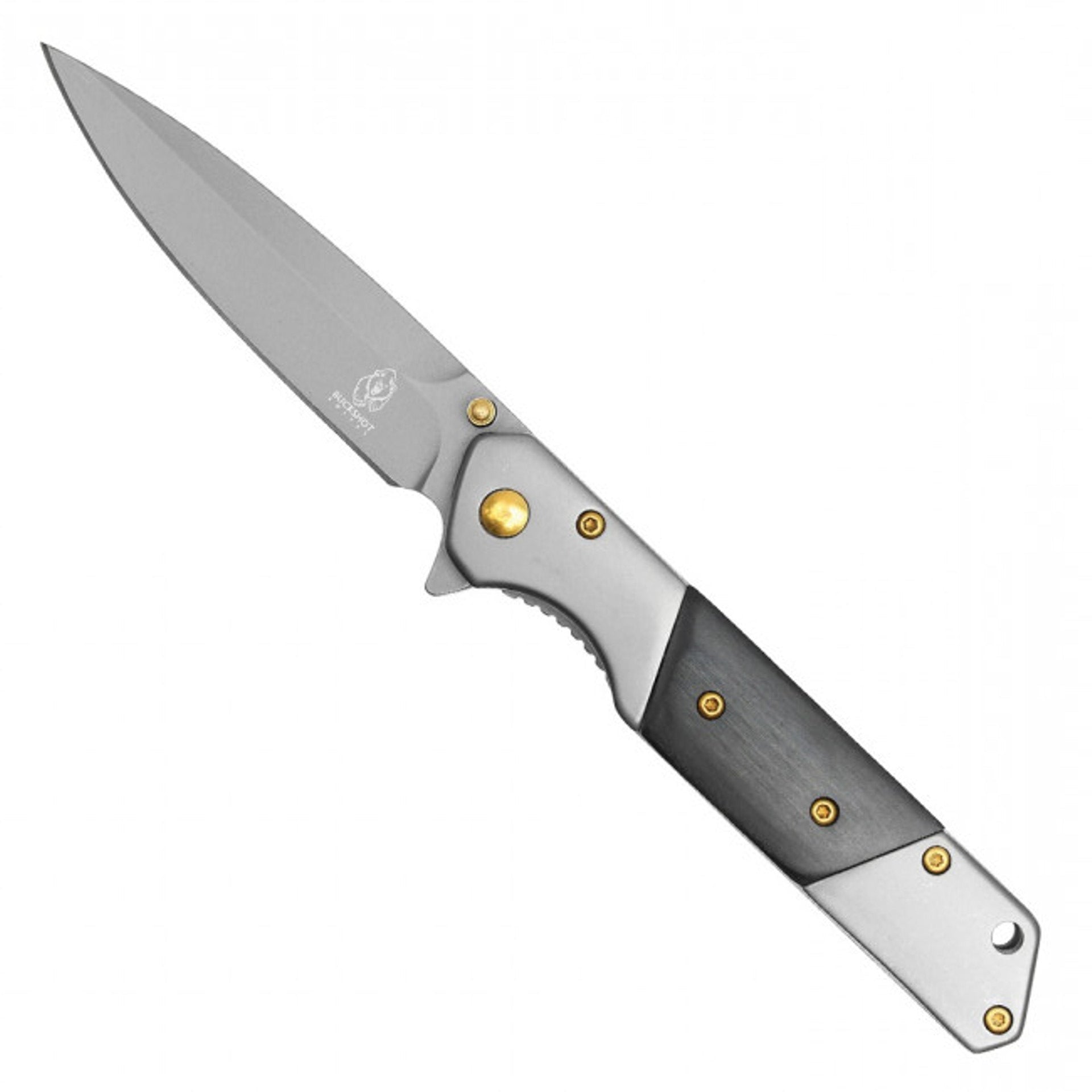 8” Black Wood Handle Pocket Knife