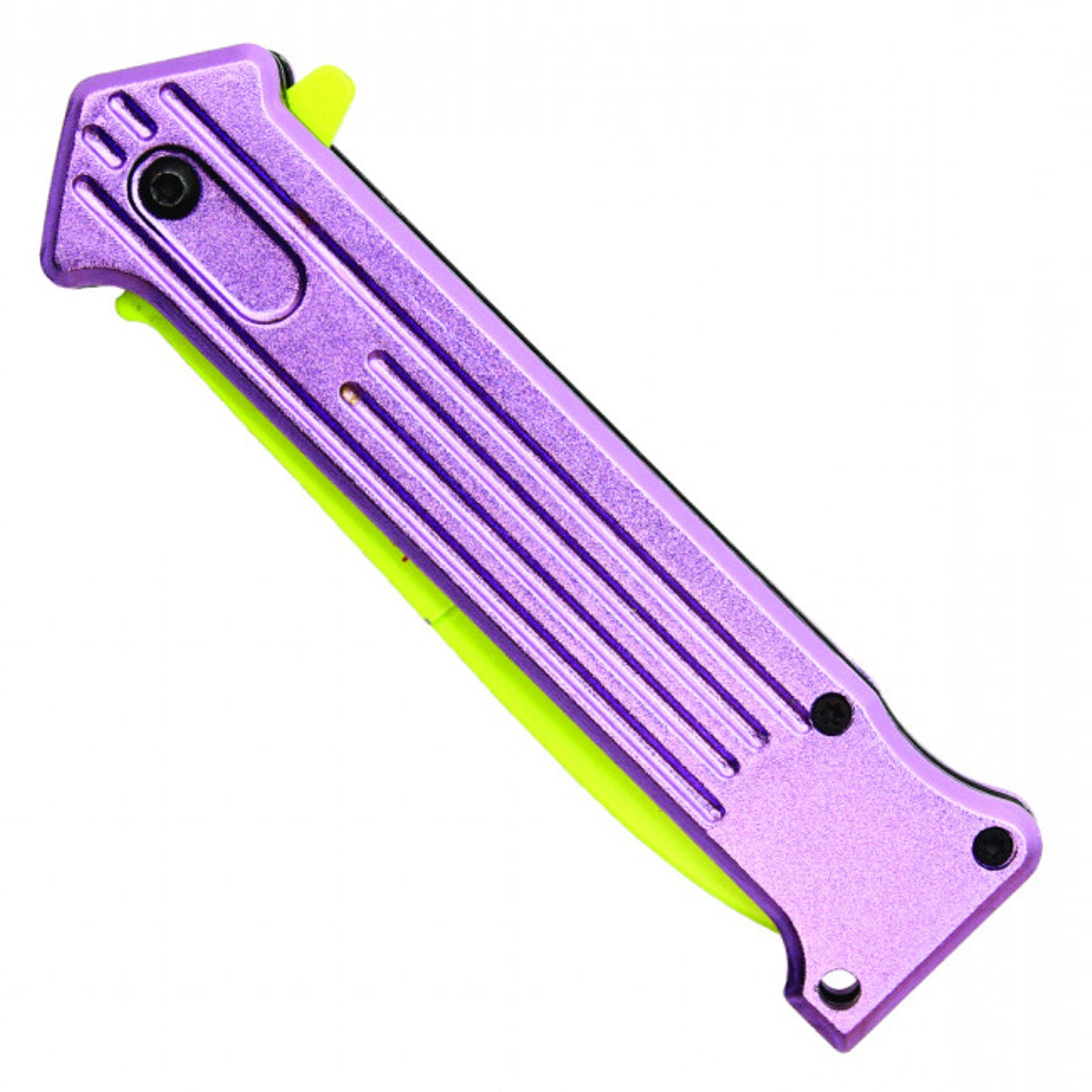 8" "WHY SO SERIOUS" Purple Pocket Knife – Bold Design & Razor-Sharp Edge