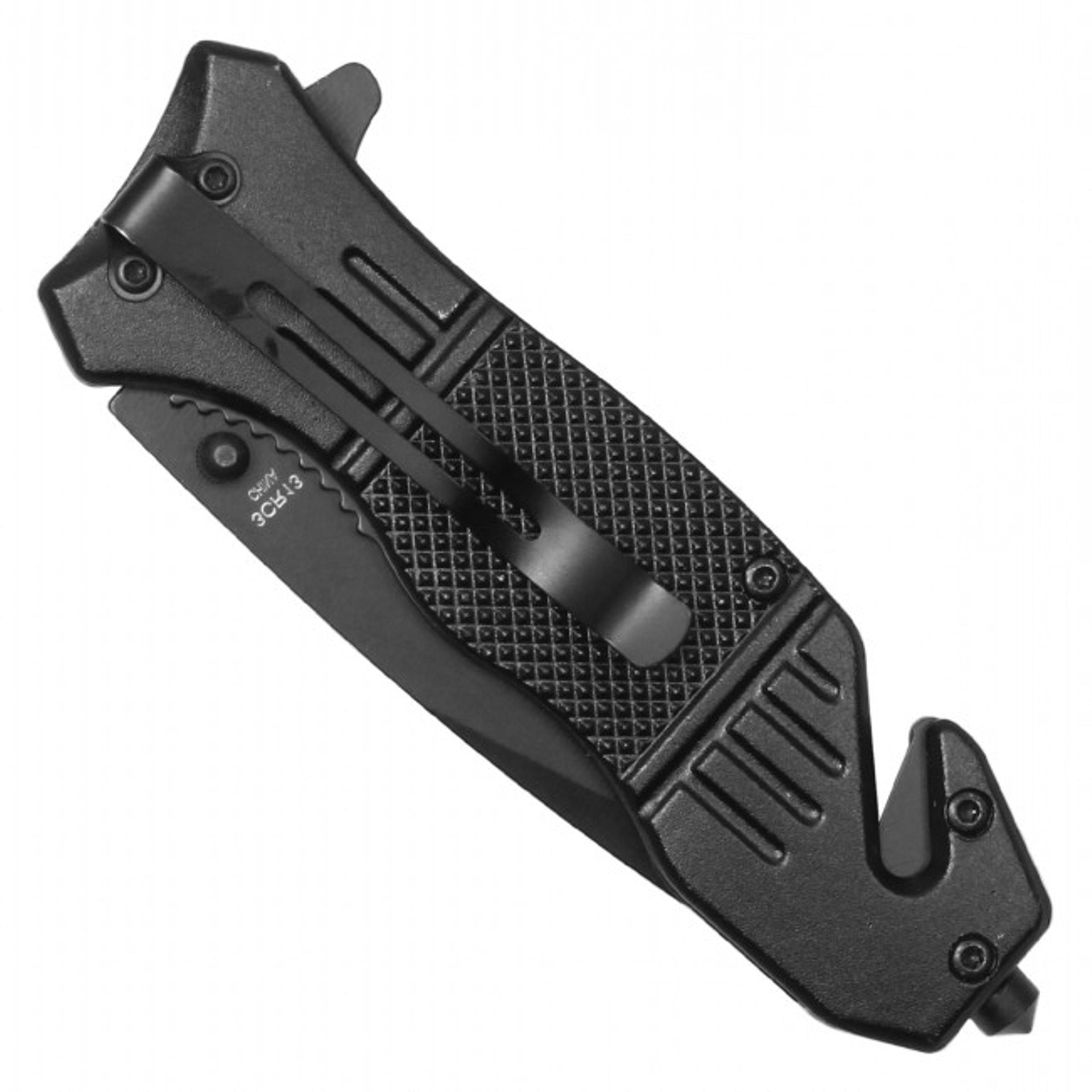 8.5" Black Assisted Pocket Knife – Tactical Precision
