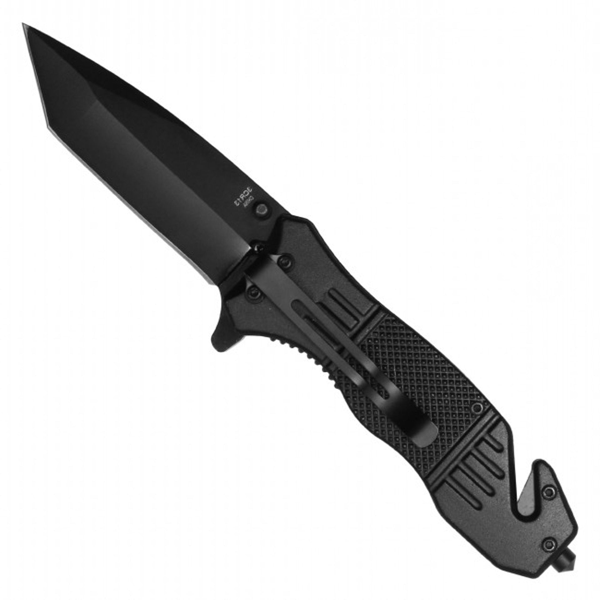 8.5" Black Assisted Tanto Pocket Knife – Tactical Performance