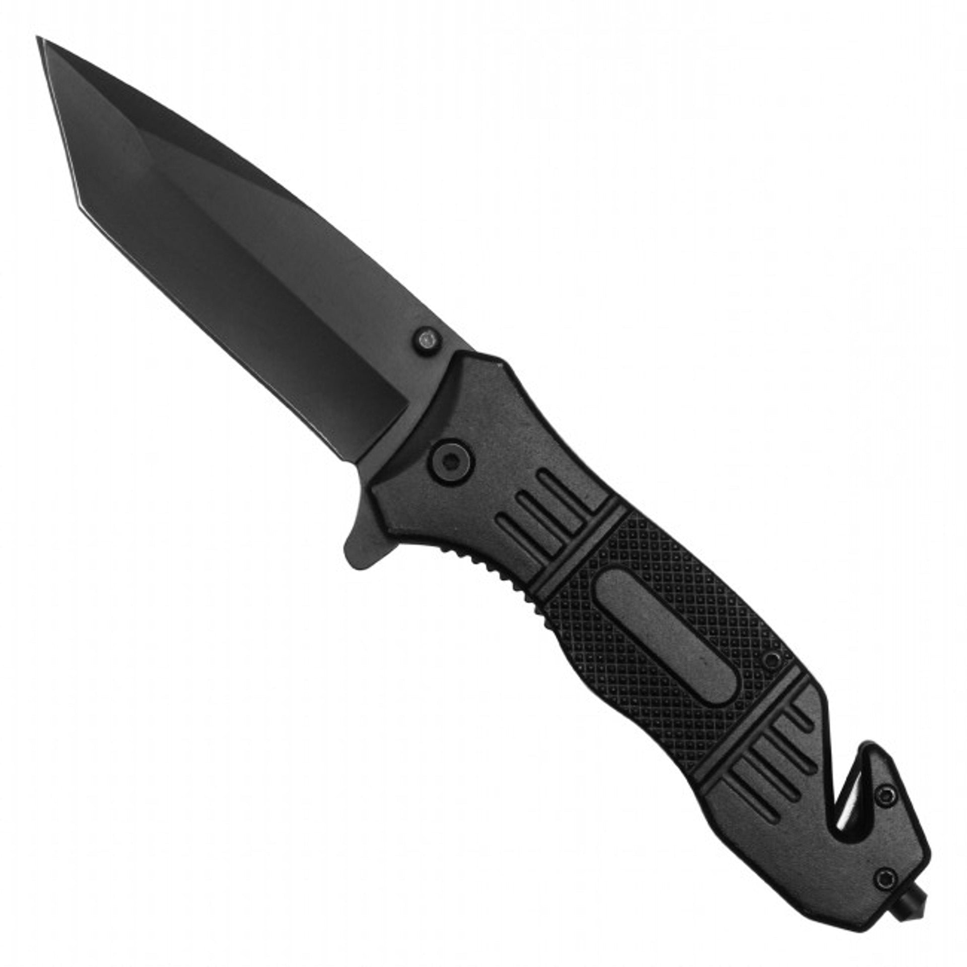8.5" Black Assisted Tanto Pocket Knife – Tactical Performance