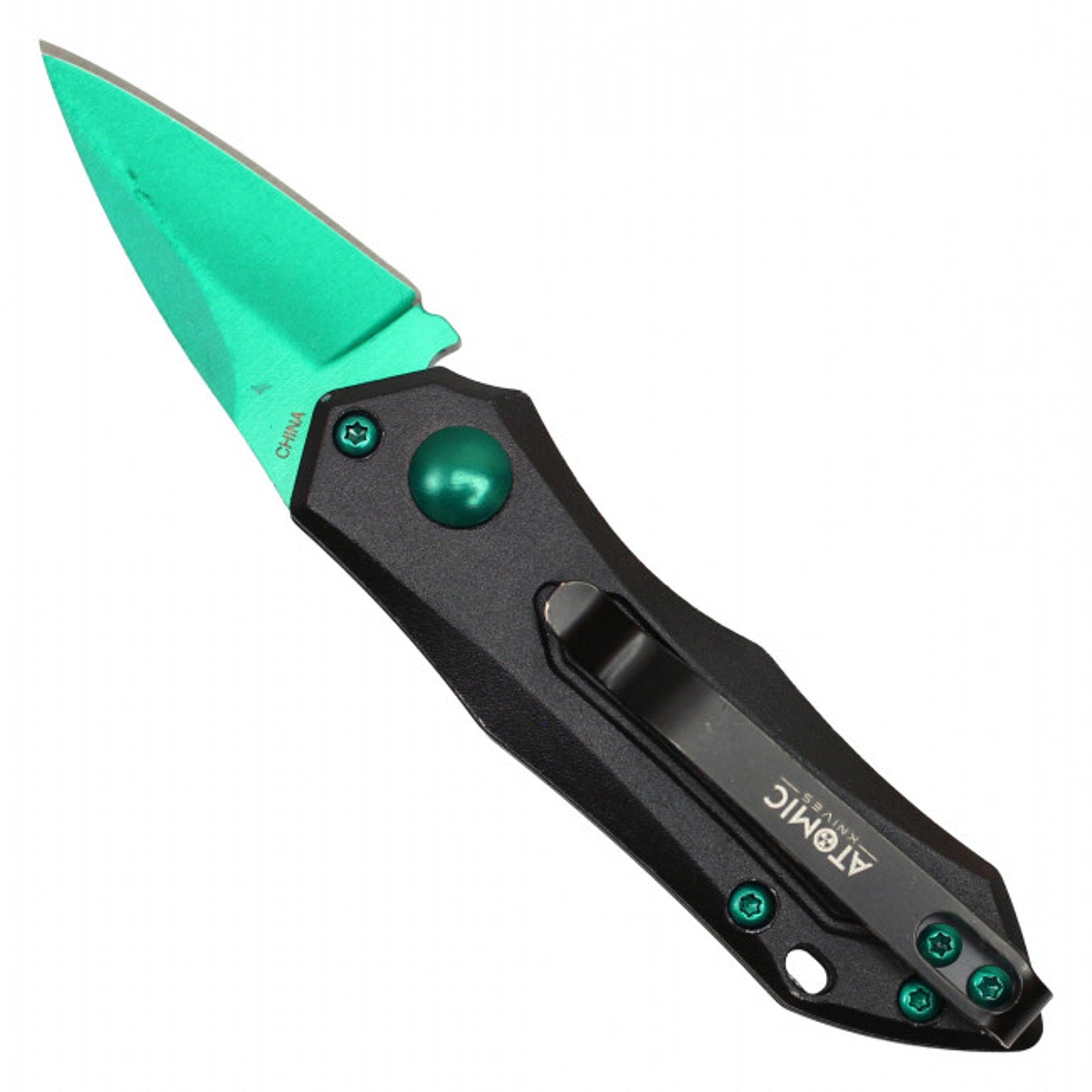 5.25" Cali Legal Push Button Knife - Green