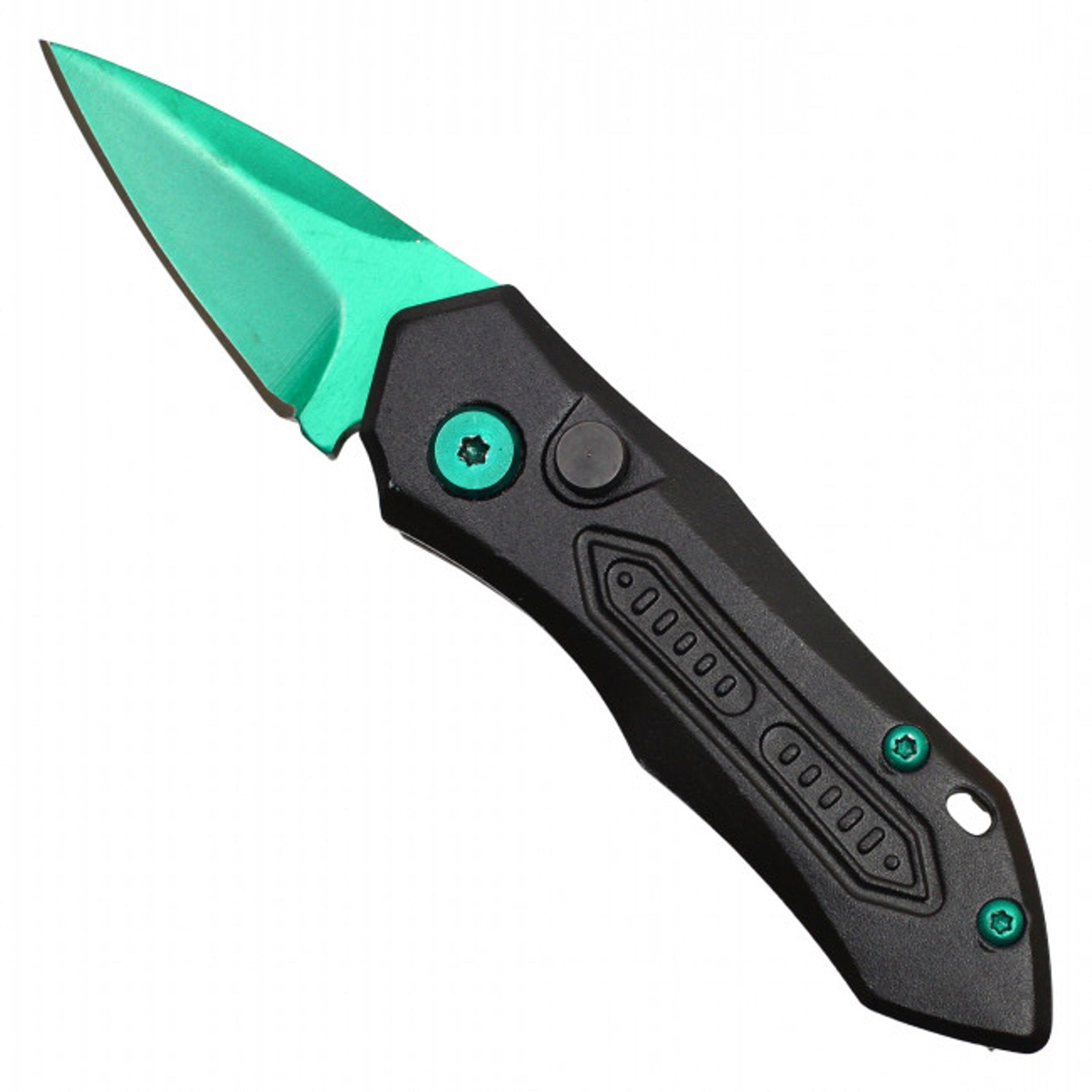 5.25" Cali Legal Push Button Knife - Green