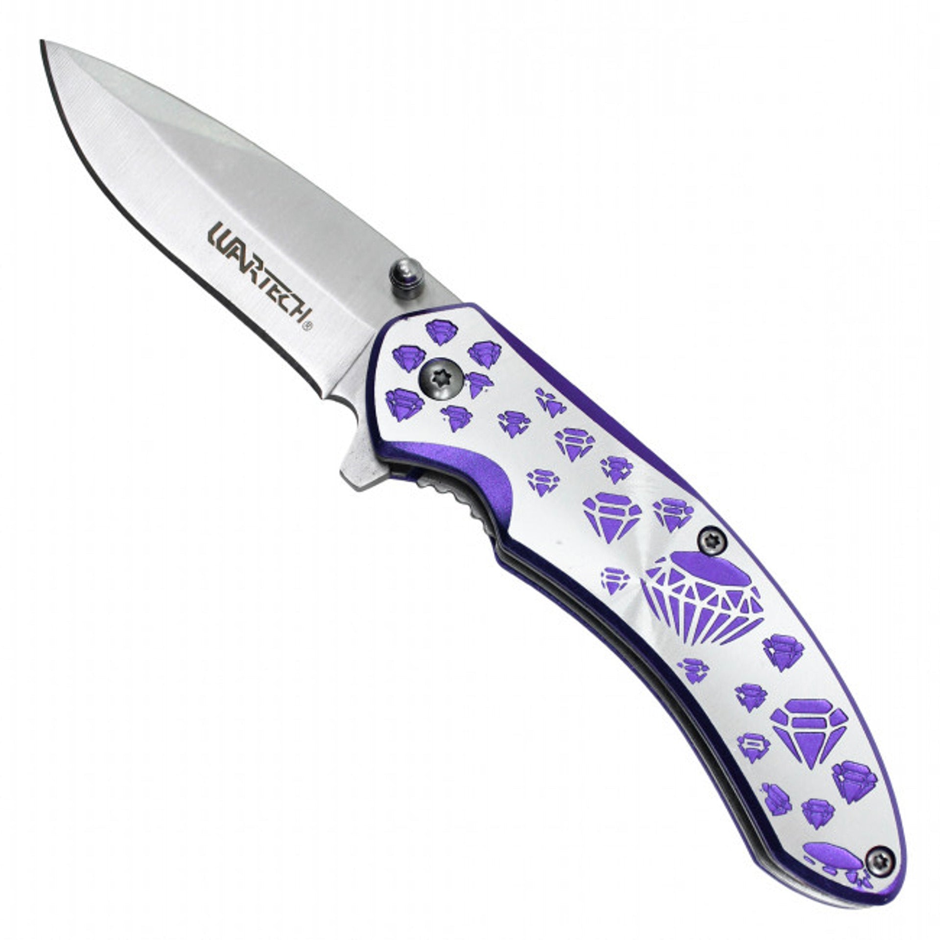 7" Purple Diamond Pocket Knife