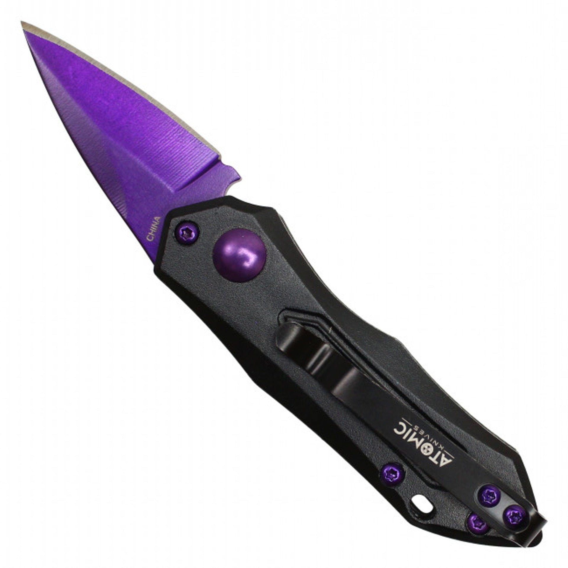 5.25" Cali Legal Push Button Knife - Purple