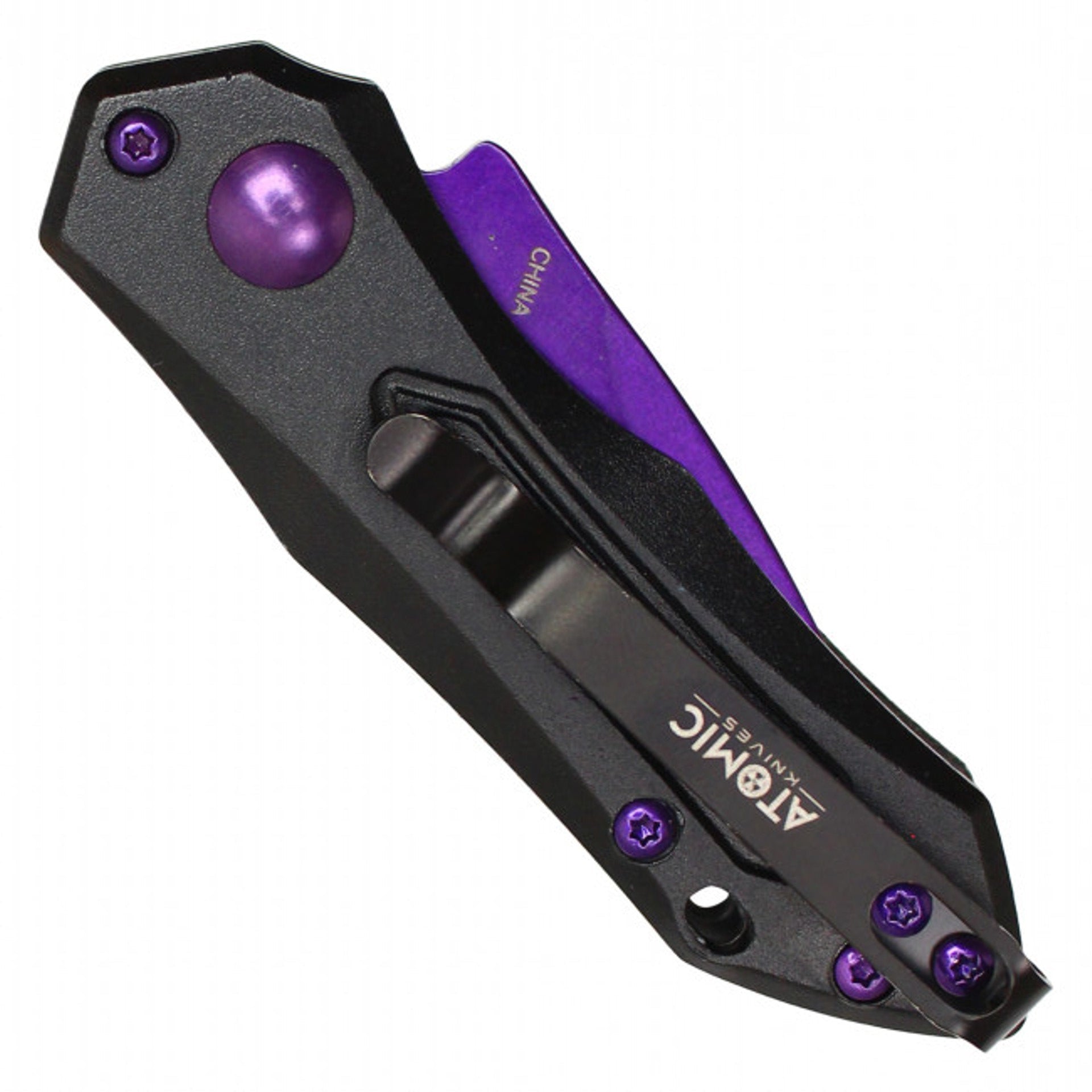 5.25" Cali Legal Push Button Knife - Purple