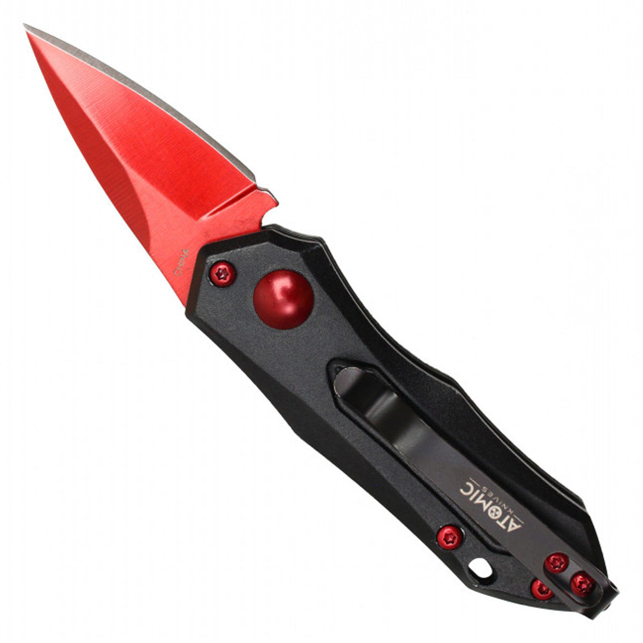 5" Cali Legal Push Button Knife - Red | Compact & Reliable
