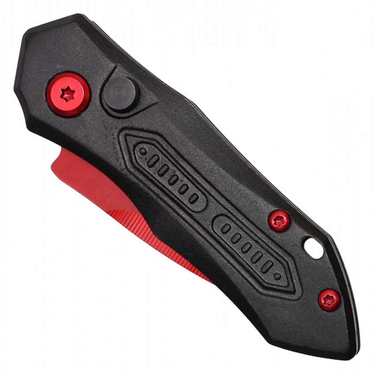 5" Cali Legal Push Button Knife - Red | Compact & Reliable