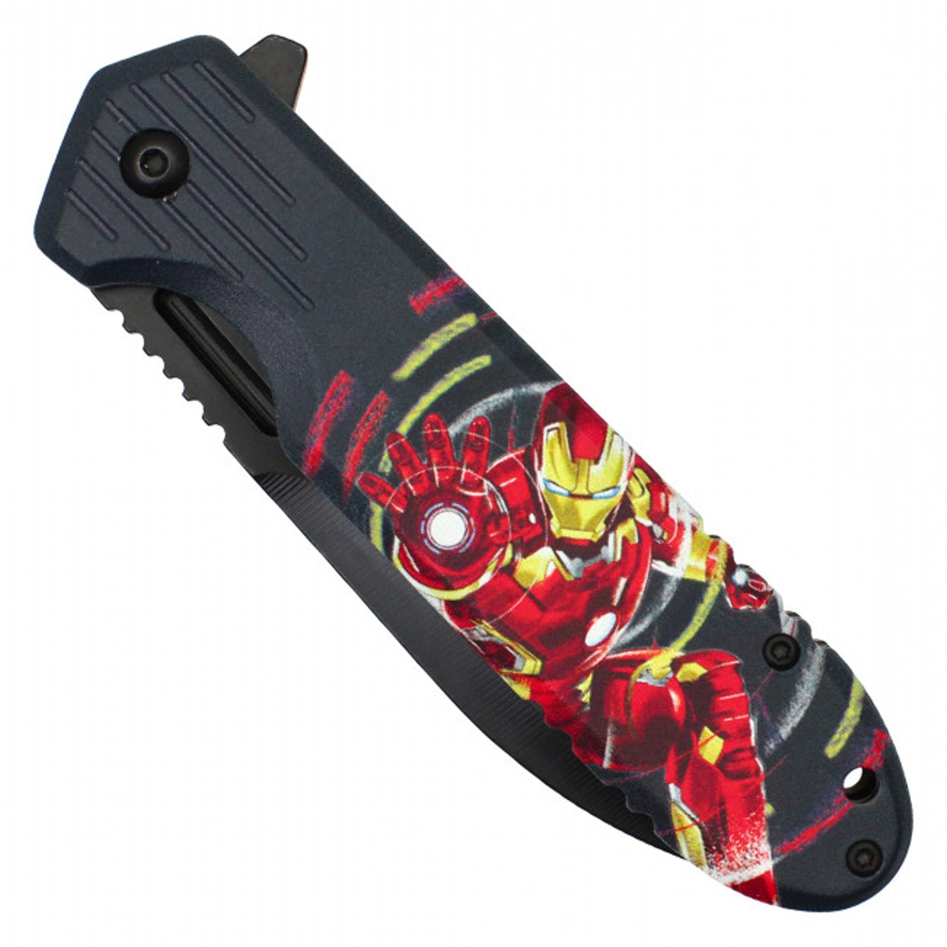 8" Stark Iron Man Pocket Knife – Black Blade & Stark Print Handle