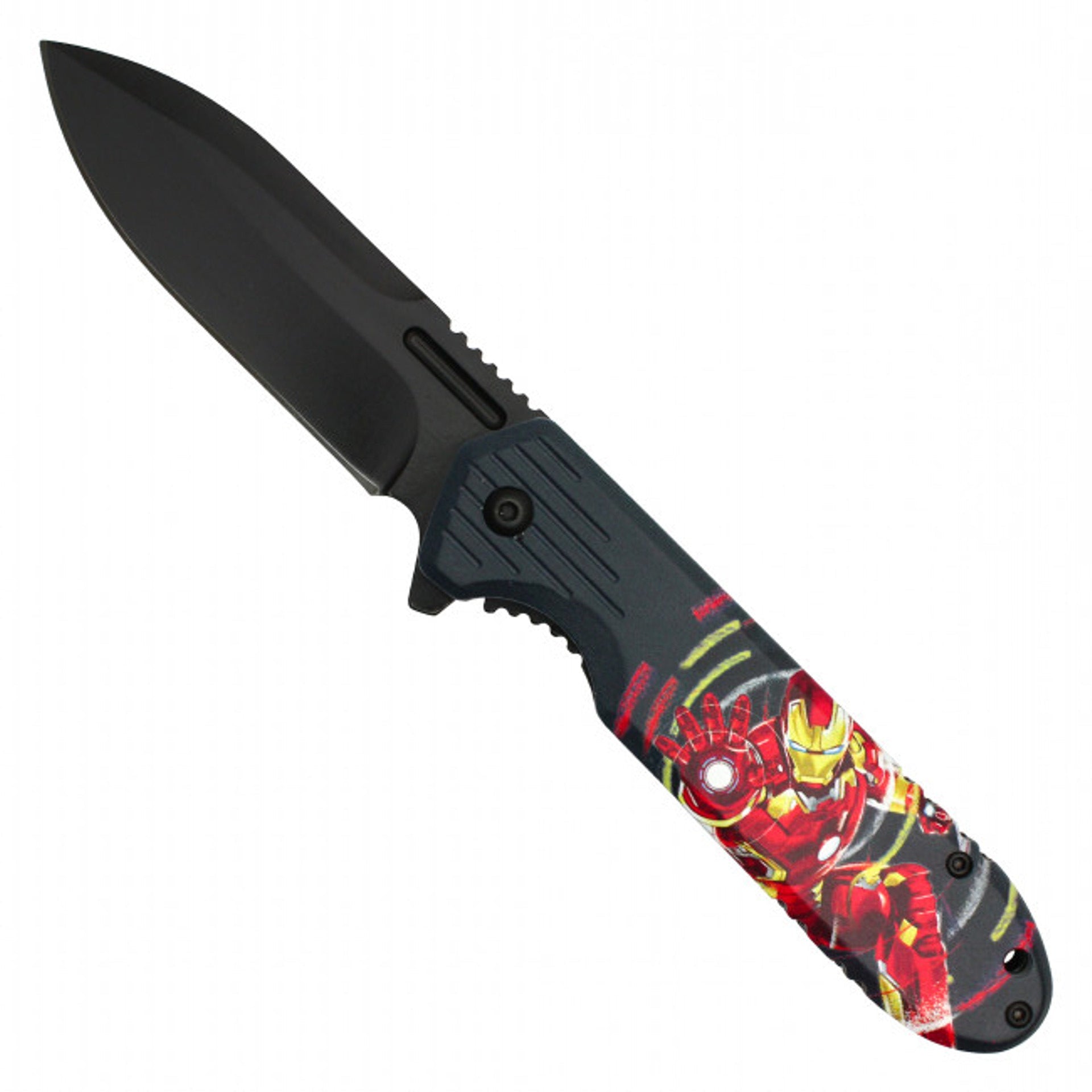 8" Stark Iron Man Pocket Knife – Black Blade & Stark Print Handle