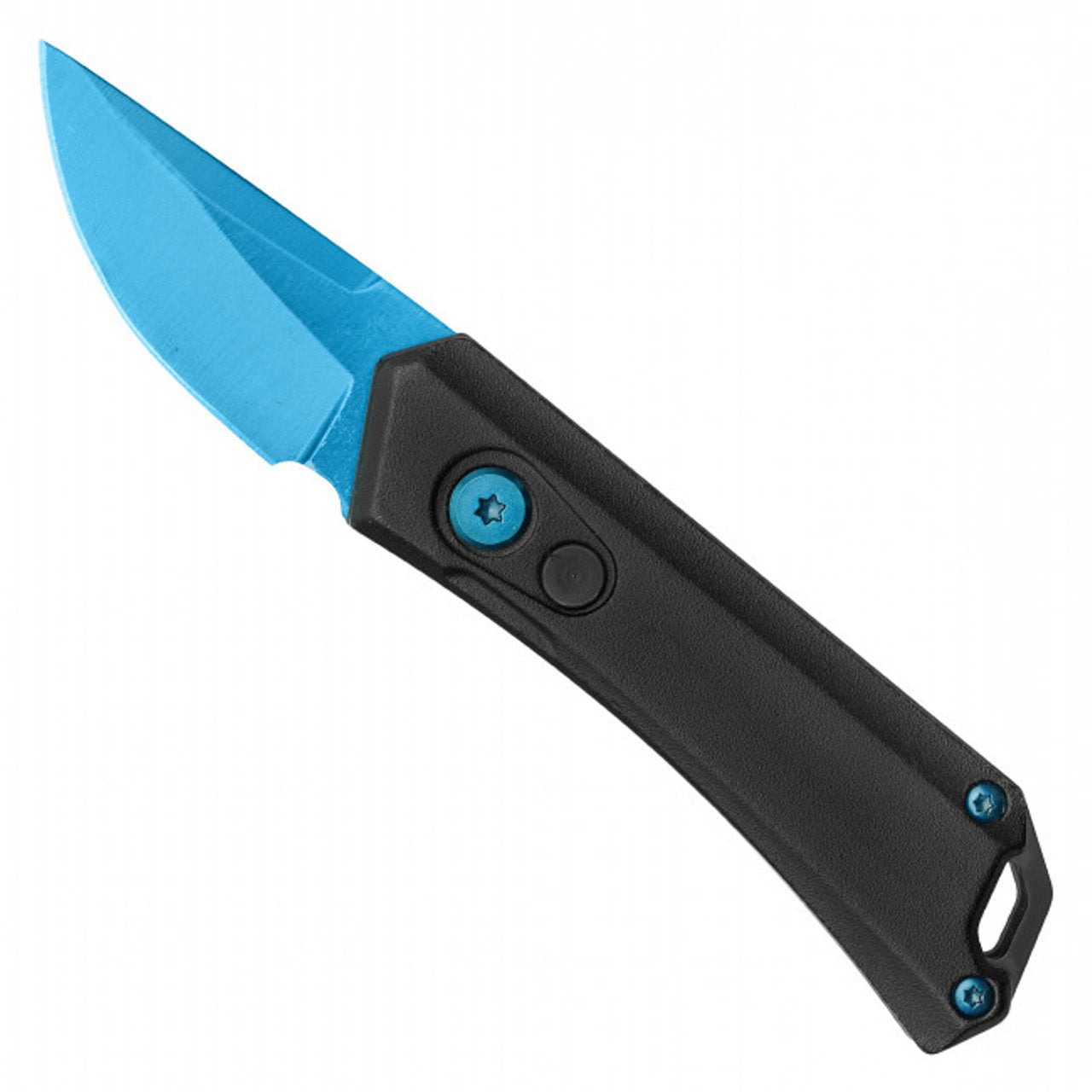 Blue Steel Knife | Blue Push Button Knife | Knife Plug