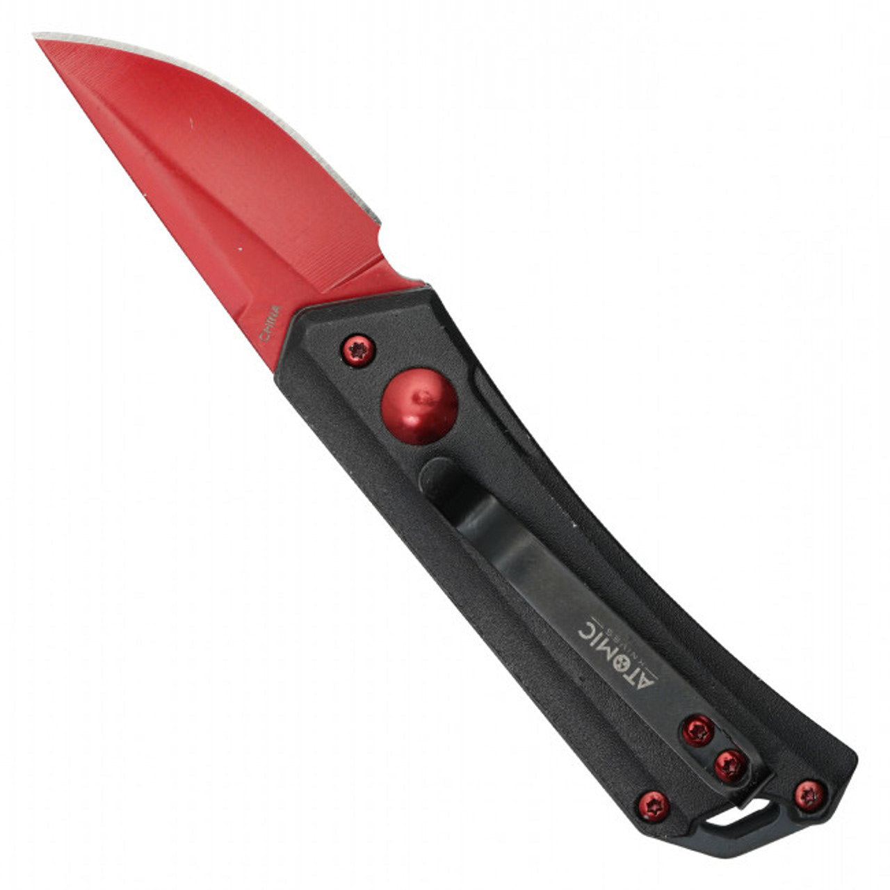 5.25" Steel Knife | Red Push Button Knife | Knife Plug