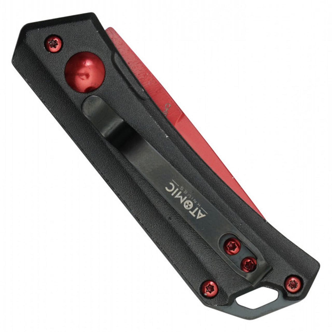5.25" Steel Knife | Red Push Button Knife | Knife Plug