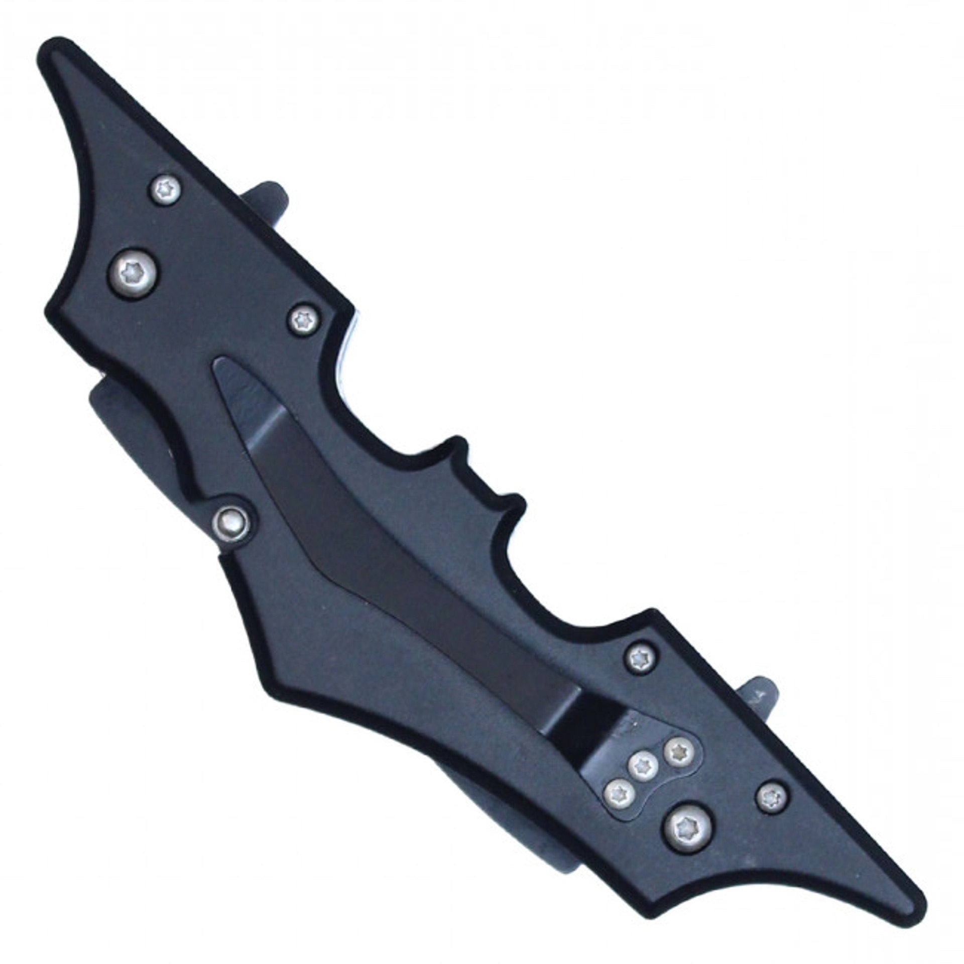 11.5" Spring-Assisted Bat-Shaped Dual Gold Titanium Blade Pocket Knife