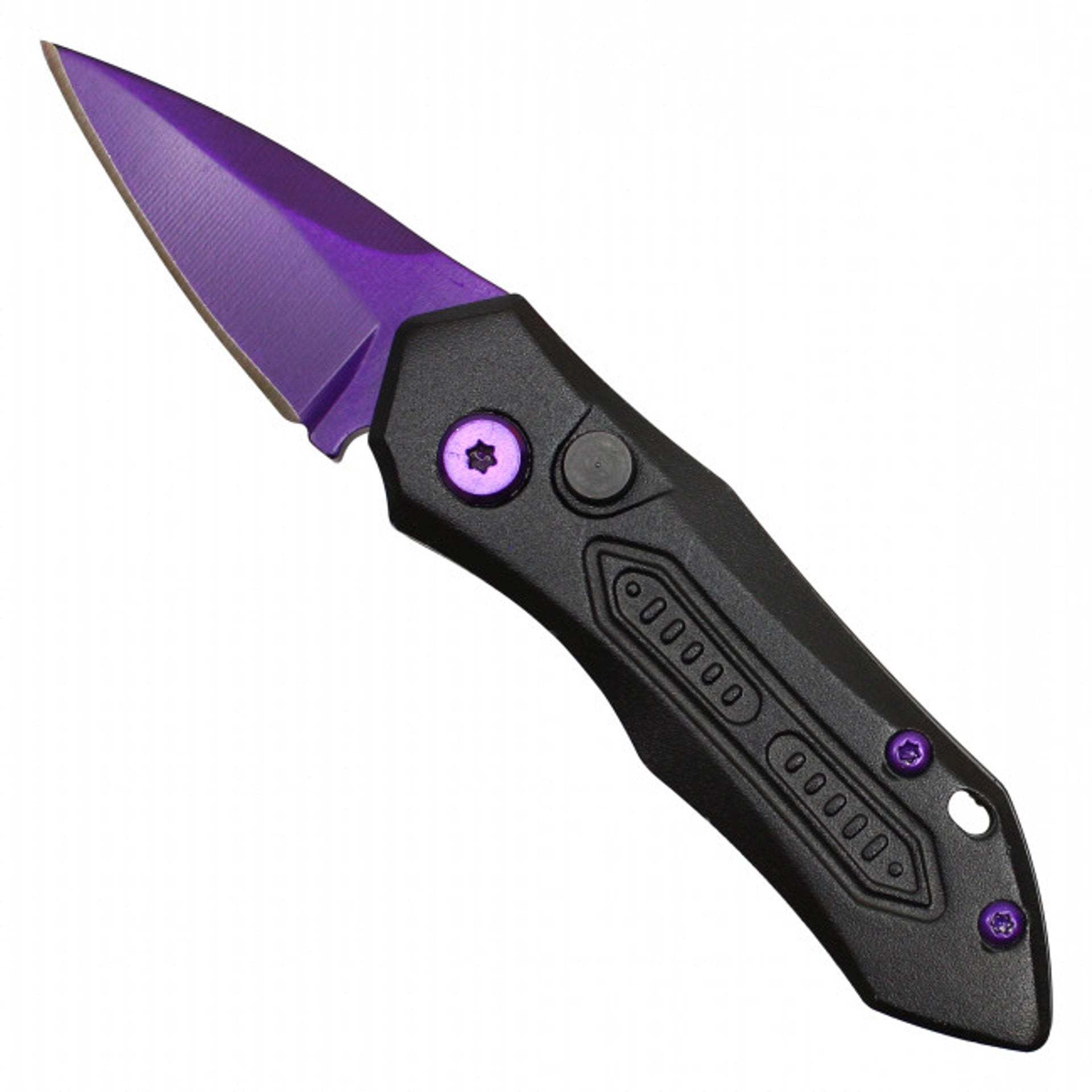 5.25" Cali Legal Push Button Knife - Purple