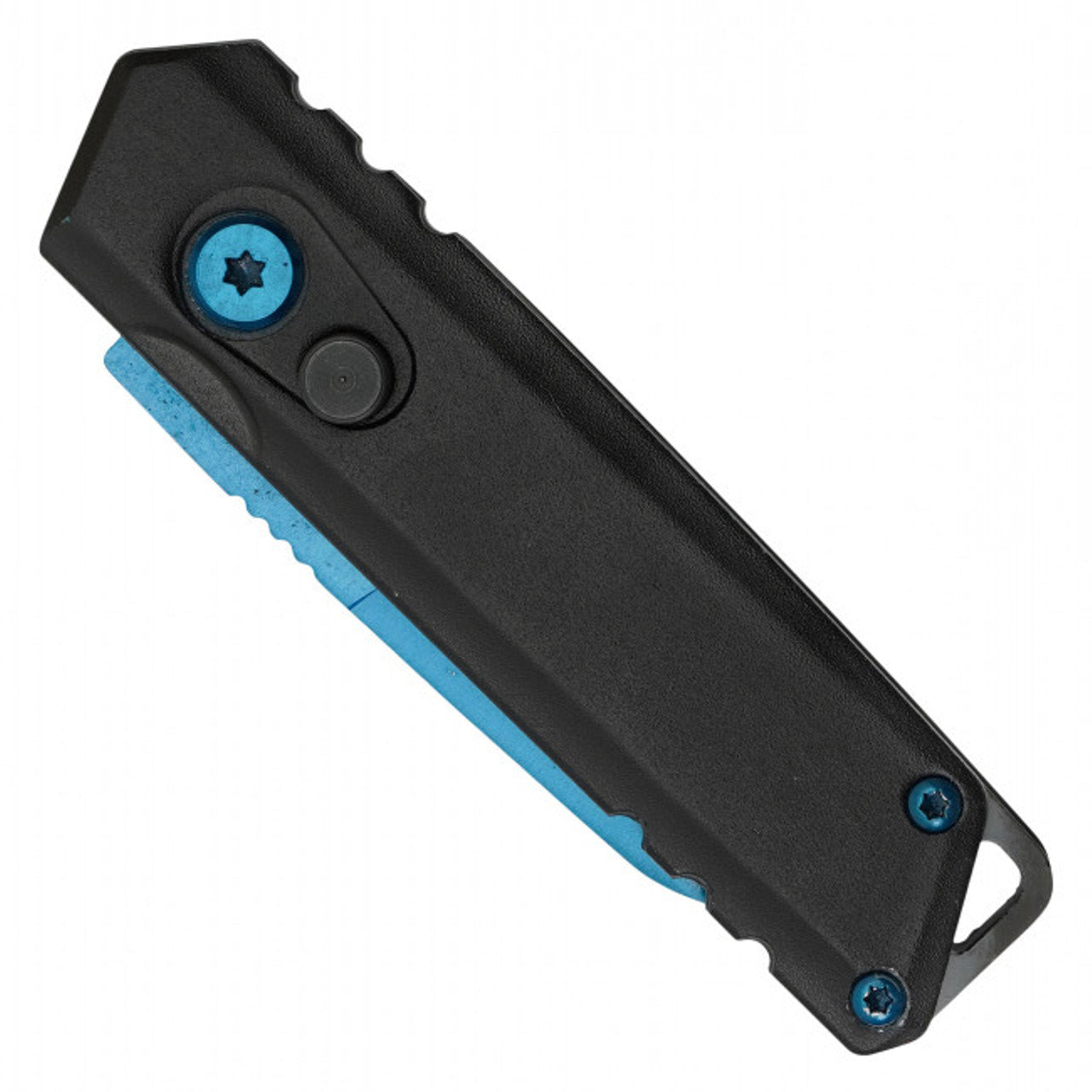Blue Steel Blade Knife | 5" Push Button Knife | Knife Plug