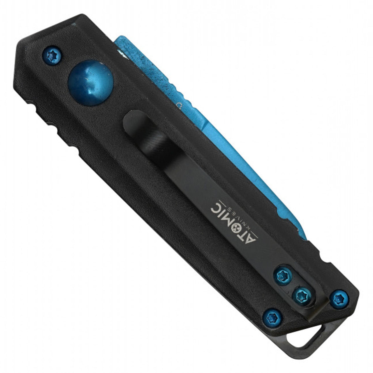 Blue Steel Blade Knife | 5" Push Button Knife | Knife Plug