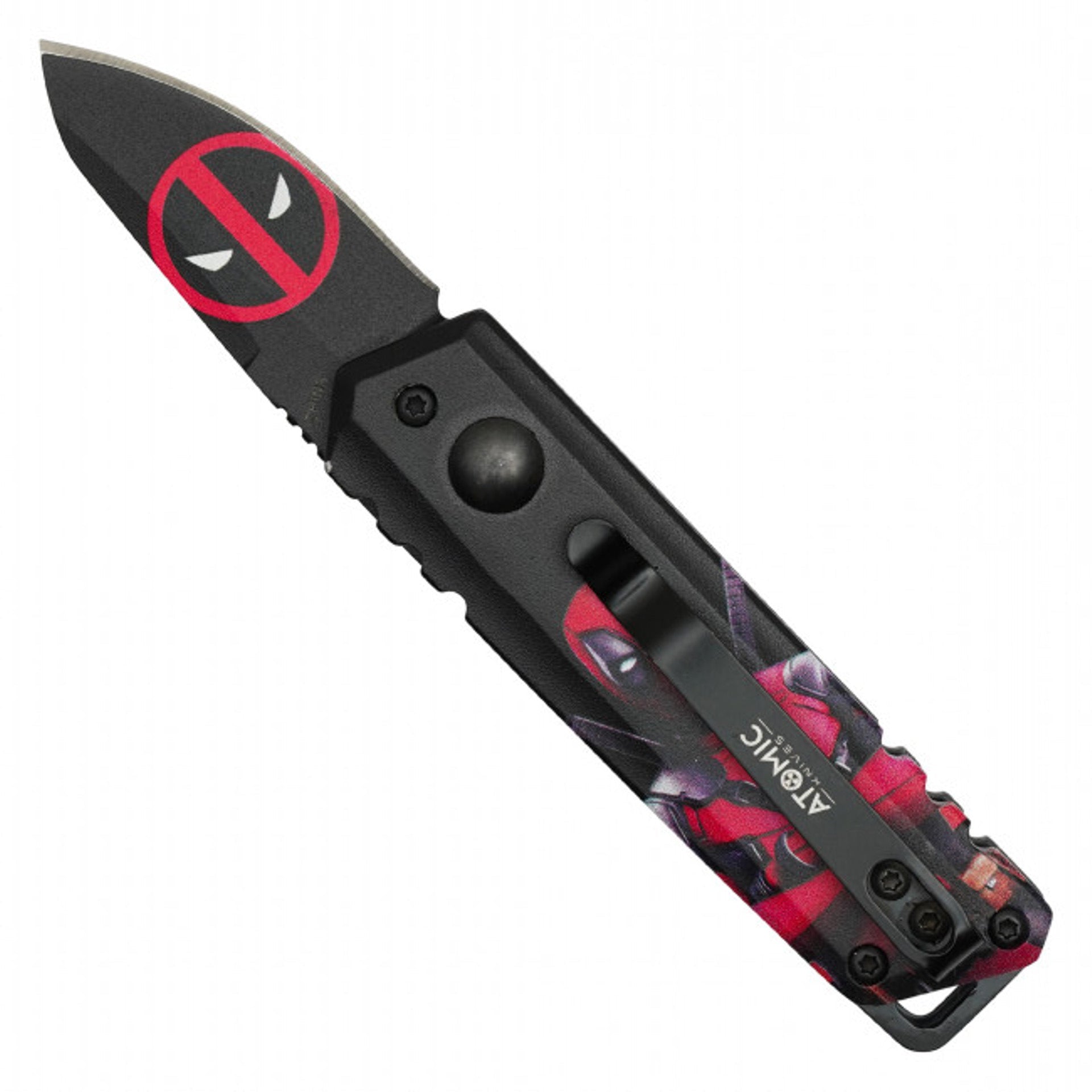 5" Red Hero Push Button Knife - G