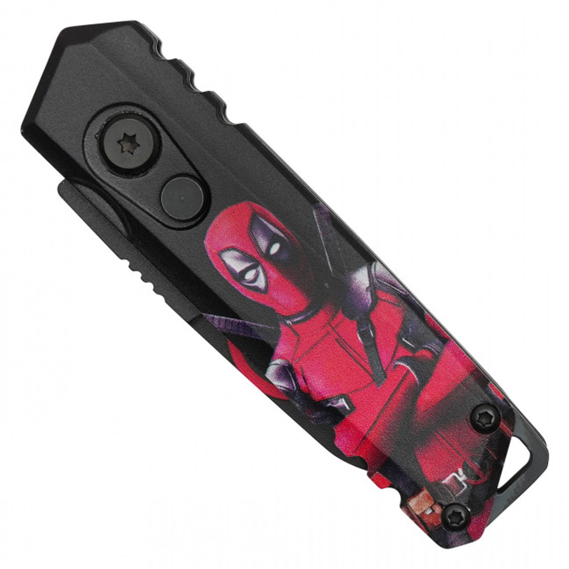 5" Red Hero Push Button Knife - G