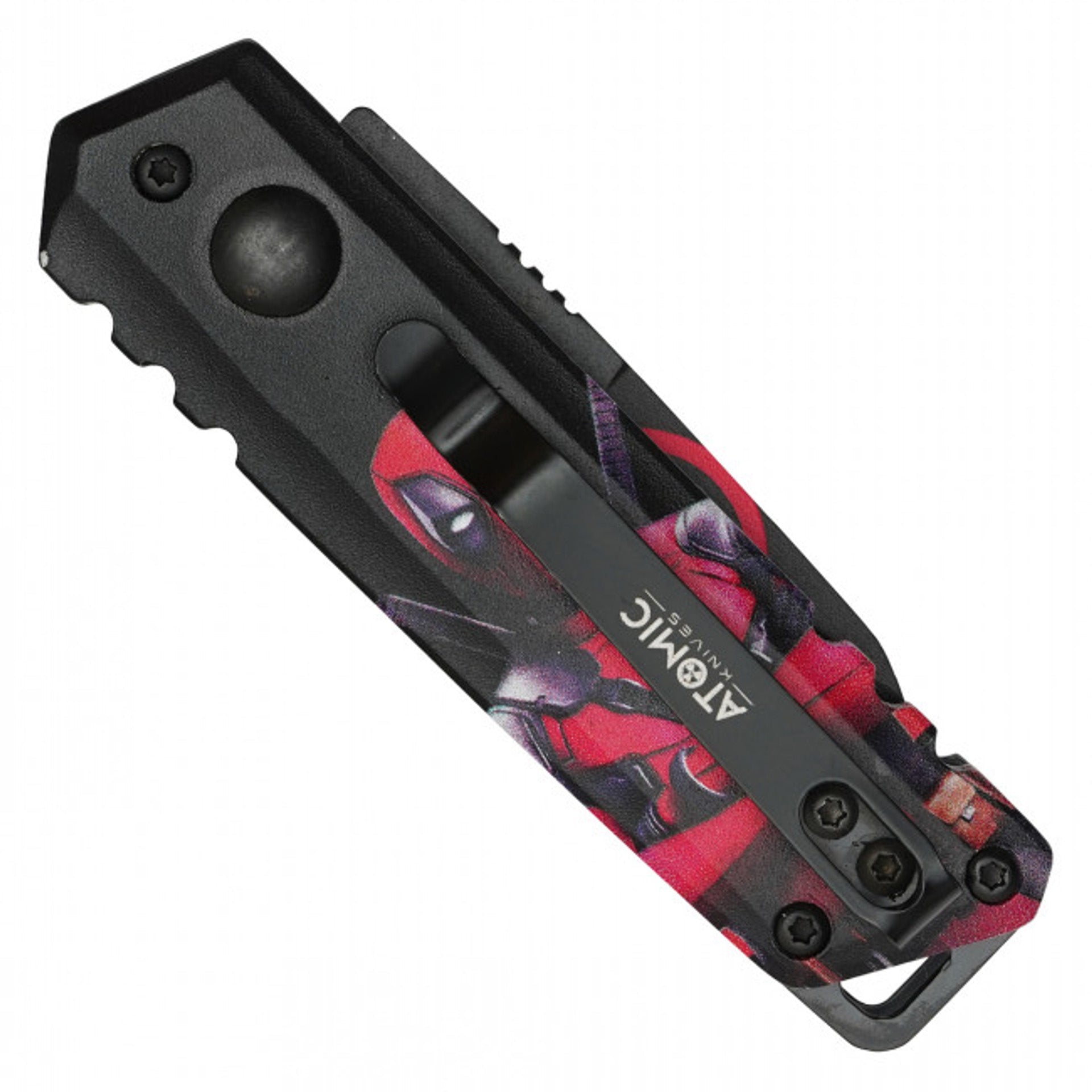 5" Red Hero Push Button Knife - G