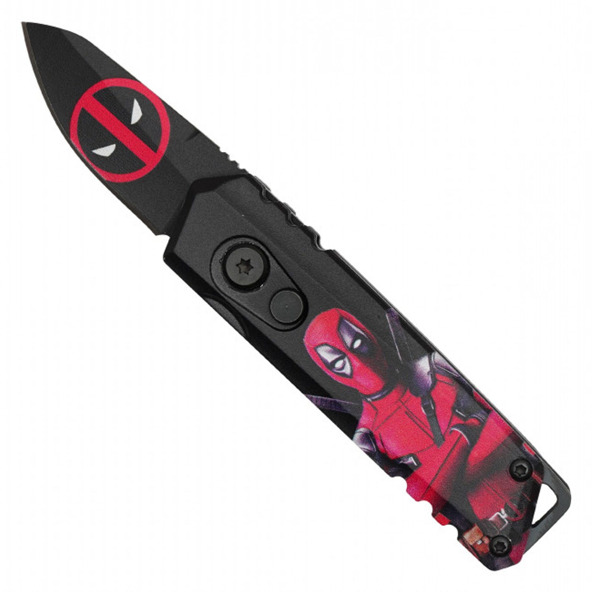 5" Red Hero Push Button Knife - G