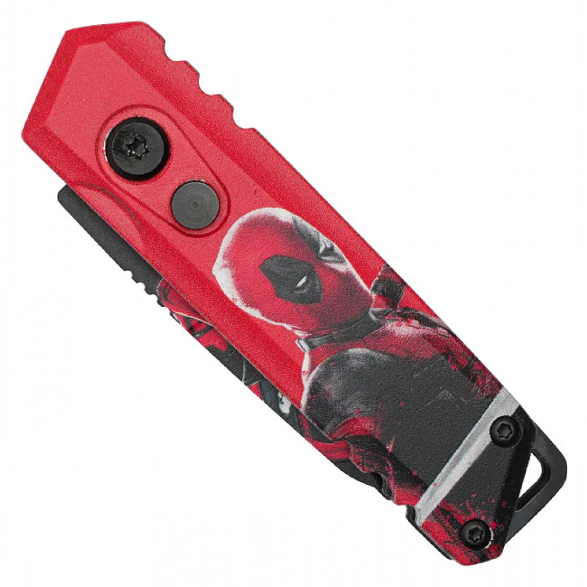 5" Red Hero Push Button Knife - H