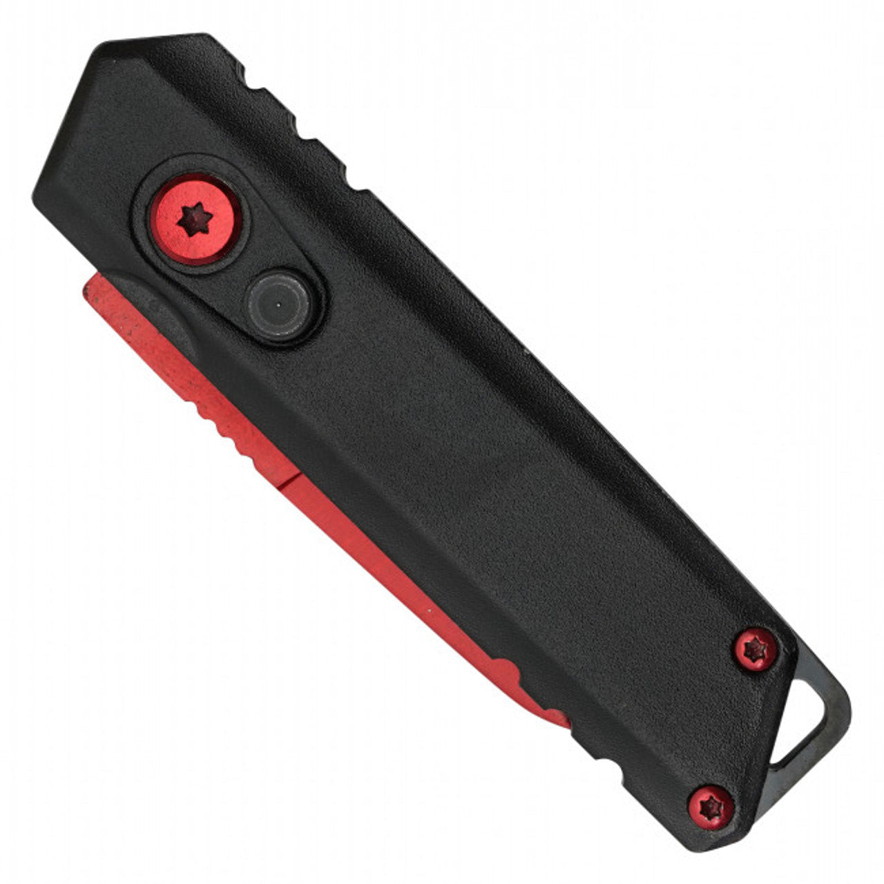 Red Steel Knife | 5" Red Push Button Knife | Knife Plug