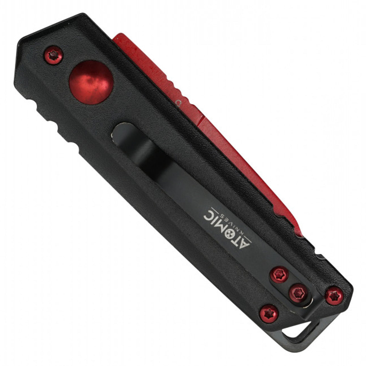 Red Steel Knife | 5" Red Push Button Knife | Knife Plug