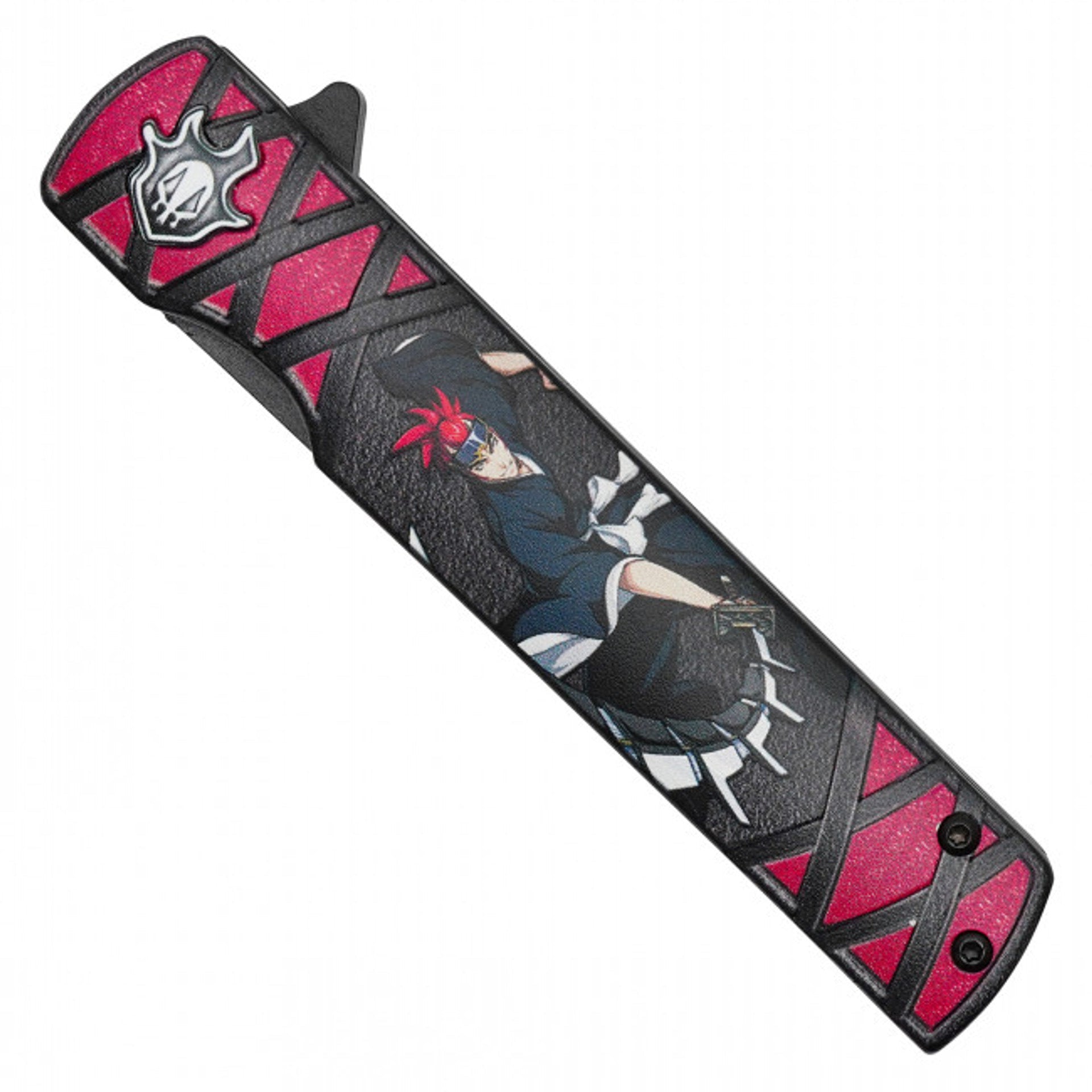 8" Renji Abarai Pocket Knife - Anime-Inspired Tanto Blade with 3D Handle & Skull Charm