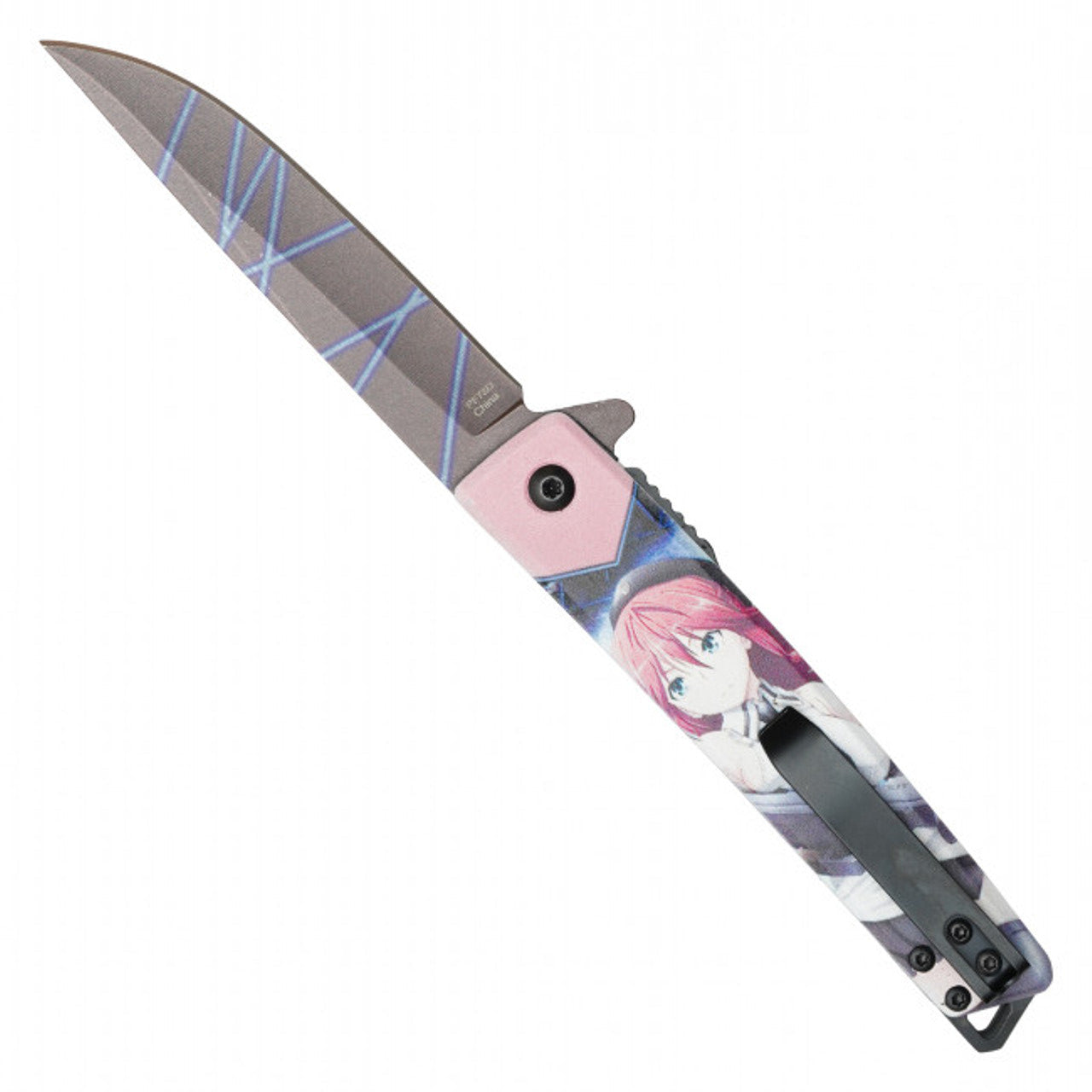 Anime Waifu Pocket Knife | 8" Pocket Knife | Knife Plug