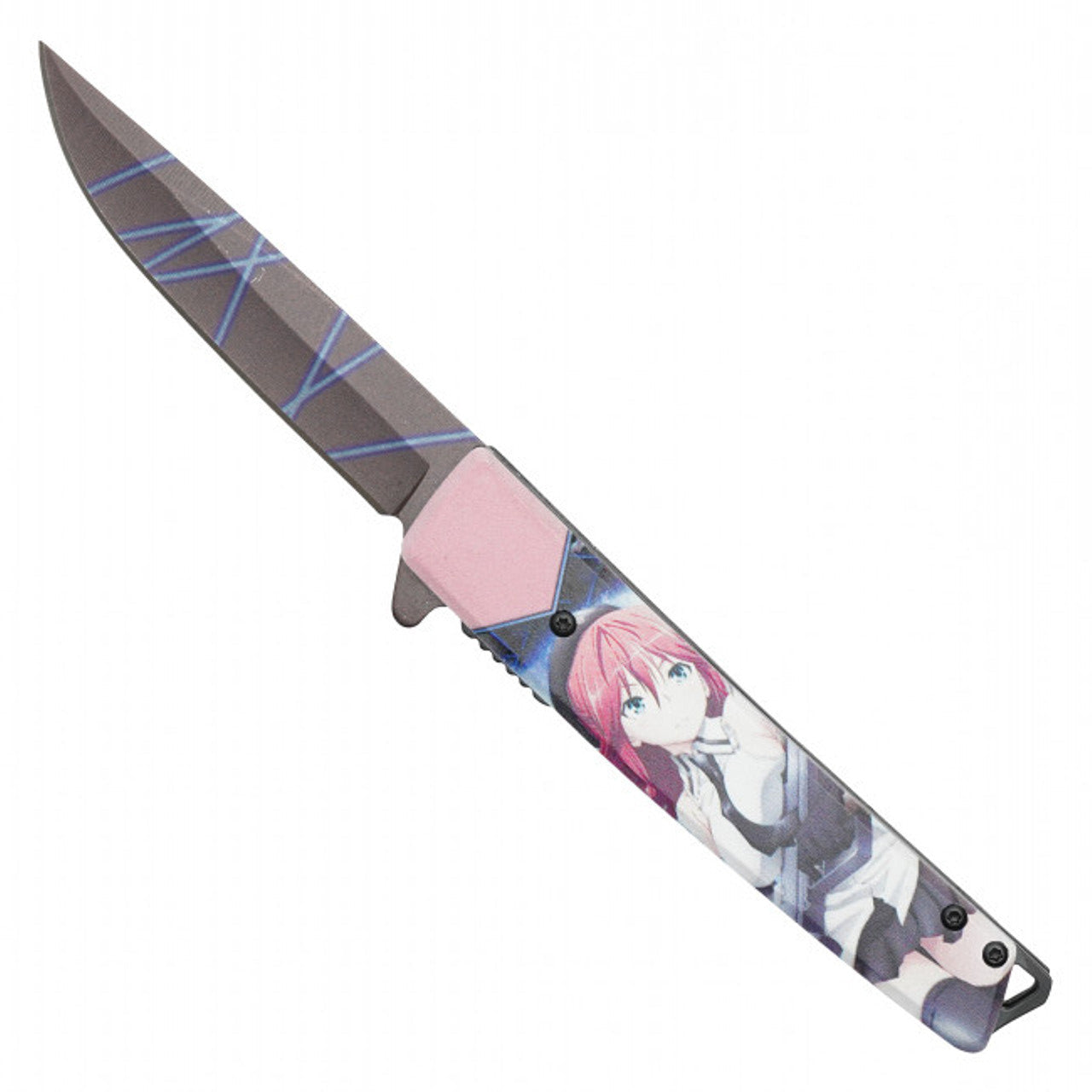 Anime Waifu Pocket Knife | 8" Pocket Knife | Knife Plug