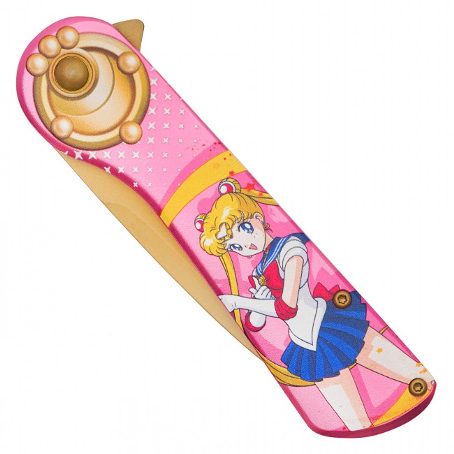 8" Sailor Moon Pocket Knife - Pink Handle with Anime-Inspired Design
