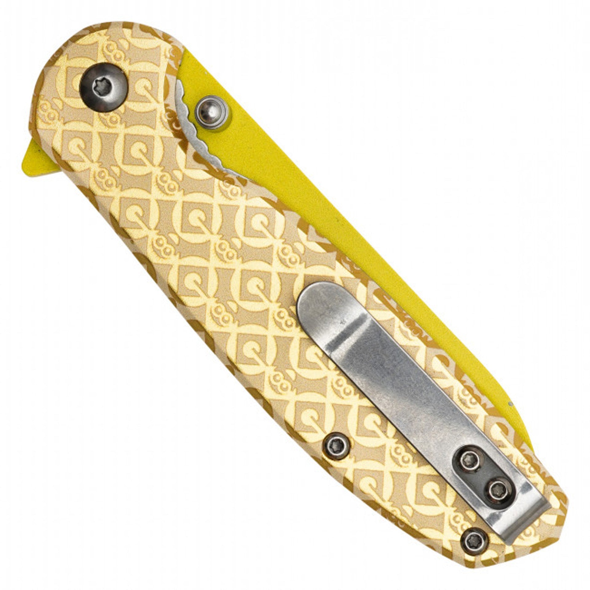 8" Yellow Minion Folding Pocket Knife - Fun "Go Bananas" Print with Belt Clip