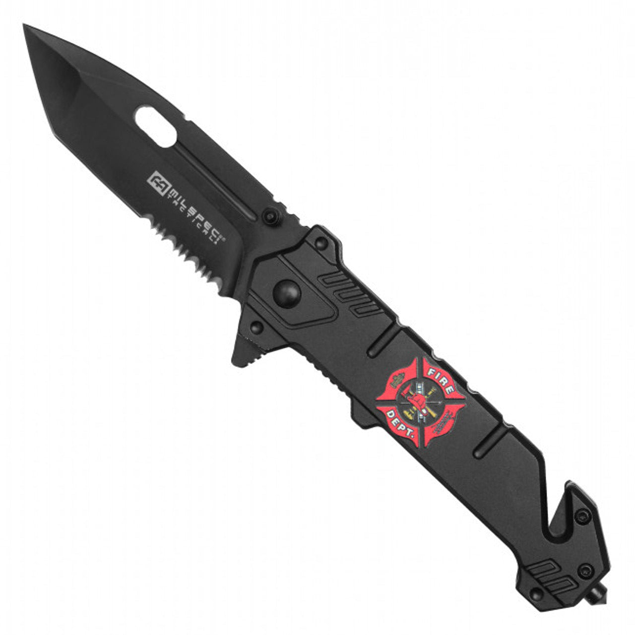 8" Milspec Tactical Fire Dept Knife – Rescue & EDC Ready