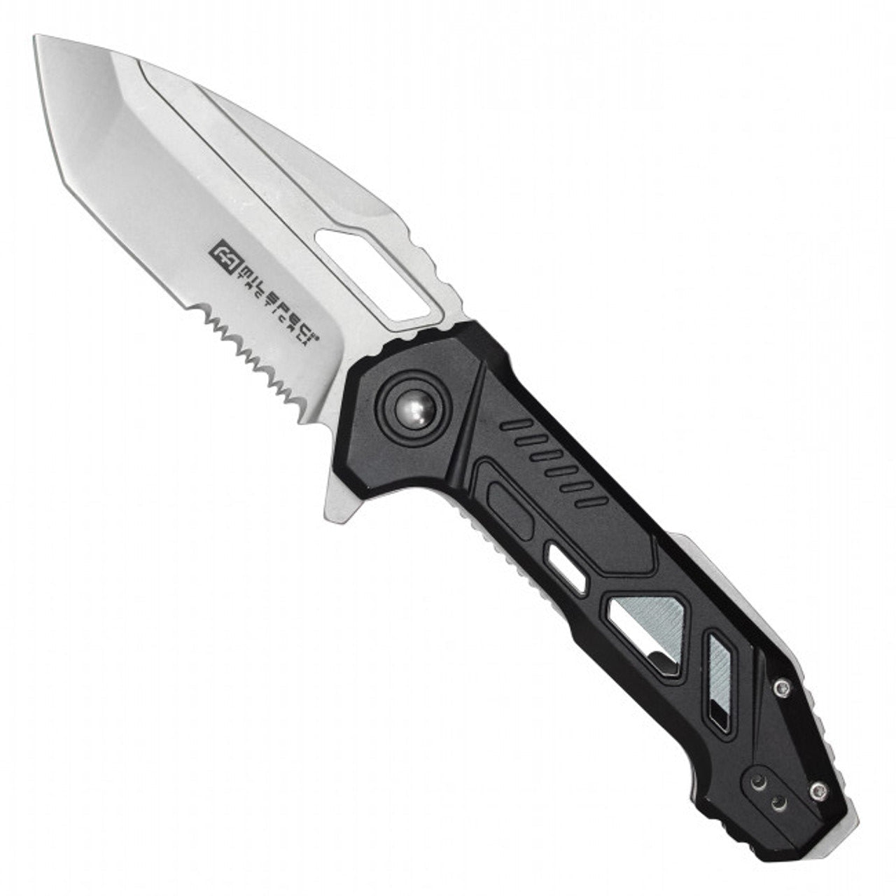 8" MilSpec Tactical EDC Black Pocket Knife