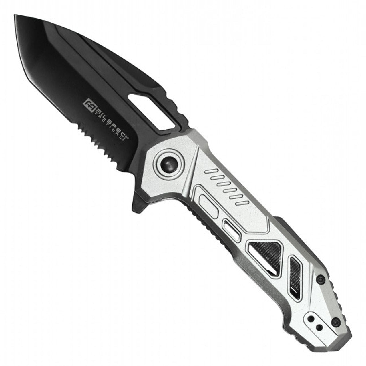 8" MilSpec Tactical EDC Chrome Pocket Knife