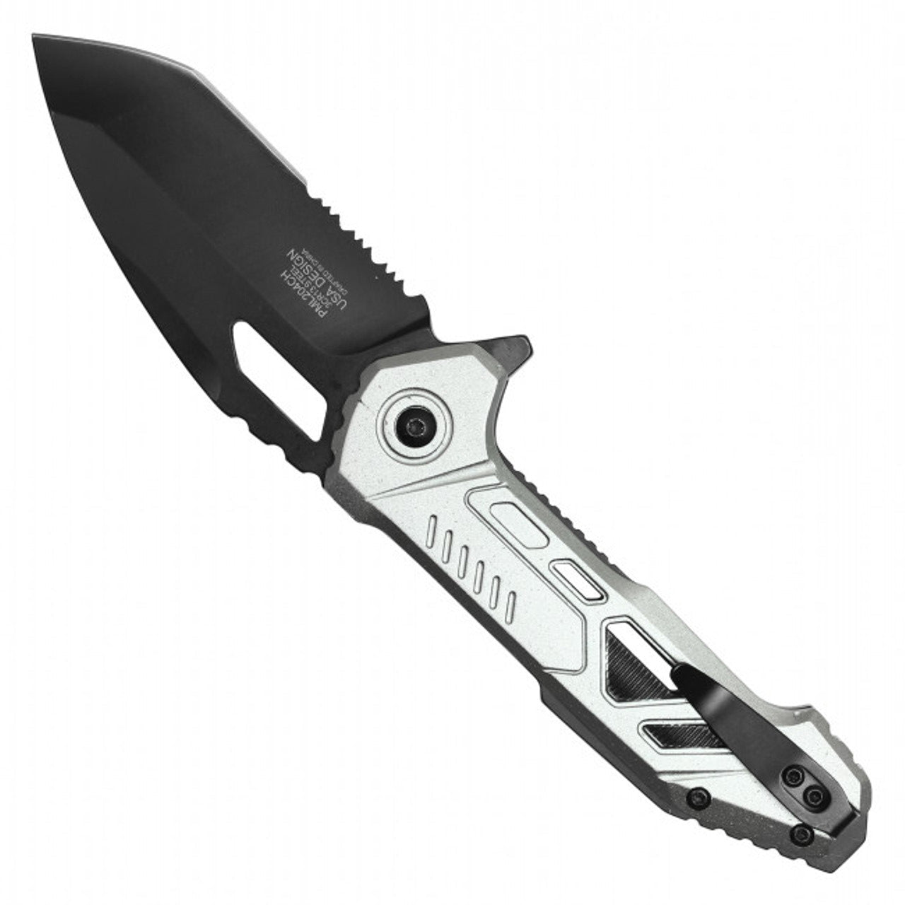 8" MilSpec Tactical EDC Chrome Pocket Knife