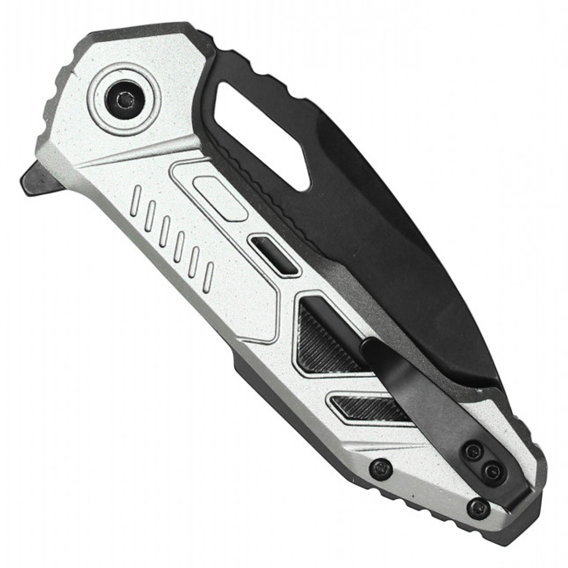 8" MilSpec Tactical EDC Chrome Pocket Knife