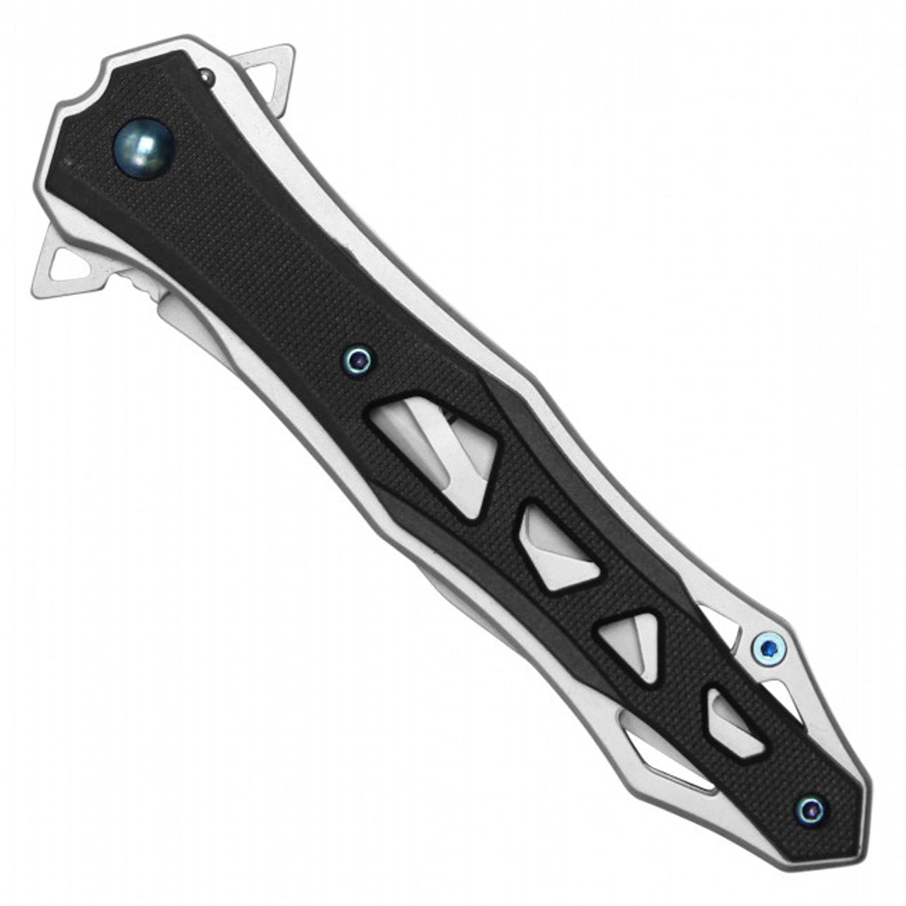 9" Milspec Black Tactical Pocket Knife with Belt Clip