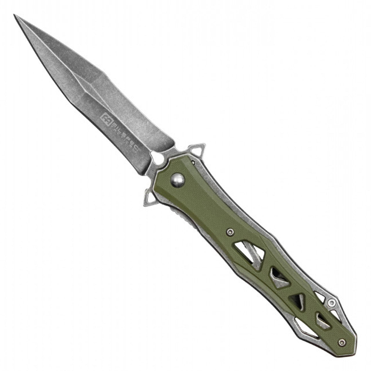 9" MilSpec Tactical Pocket Knife – Olive Green