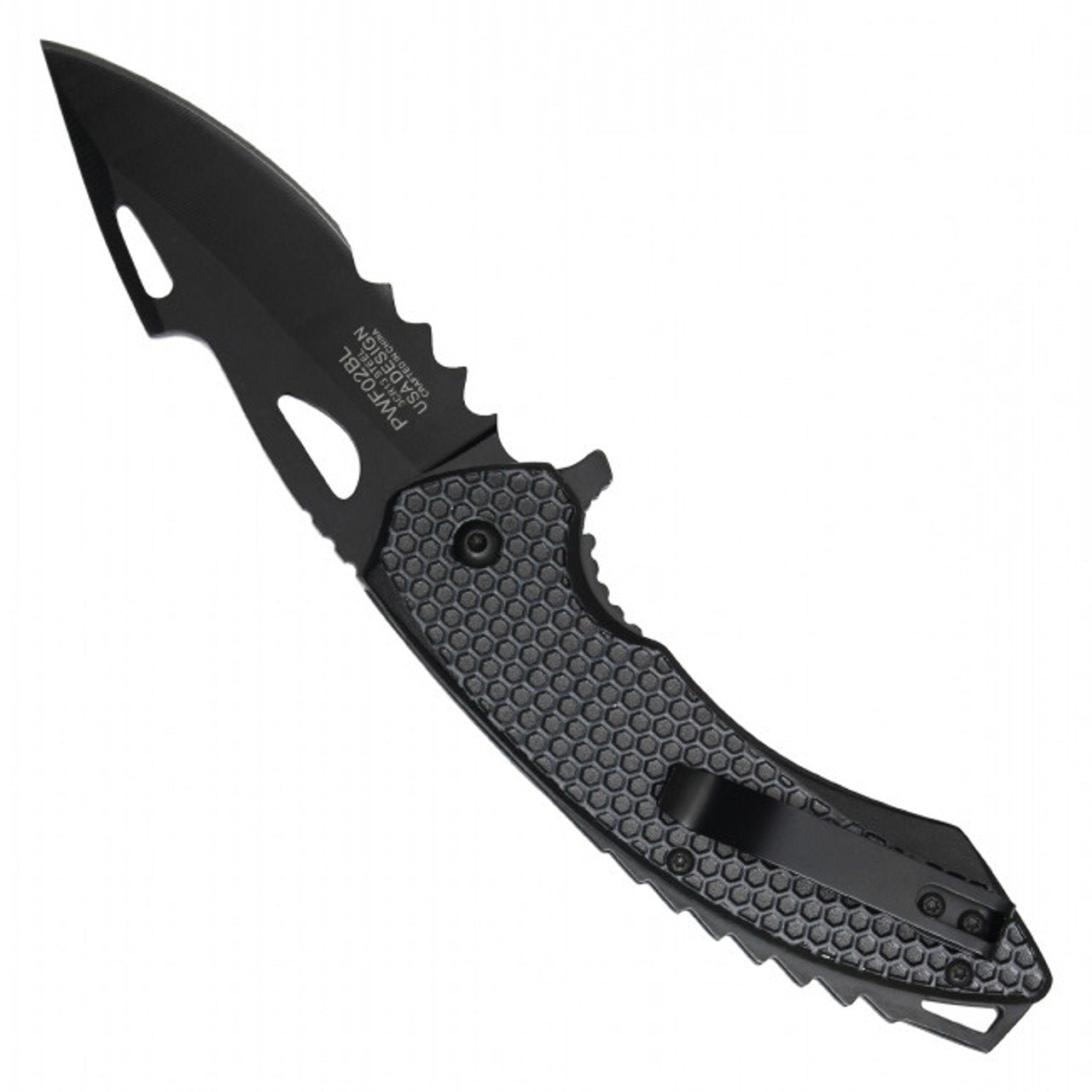 9" Blue Dragon Pocket Knife | Fantasy Folding Knife with Flaming Blade
