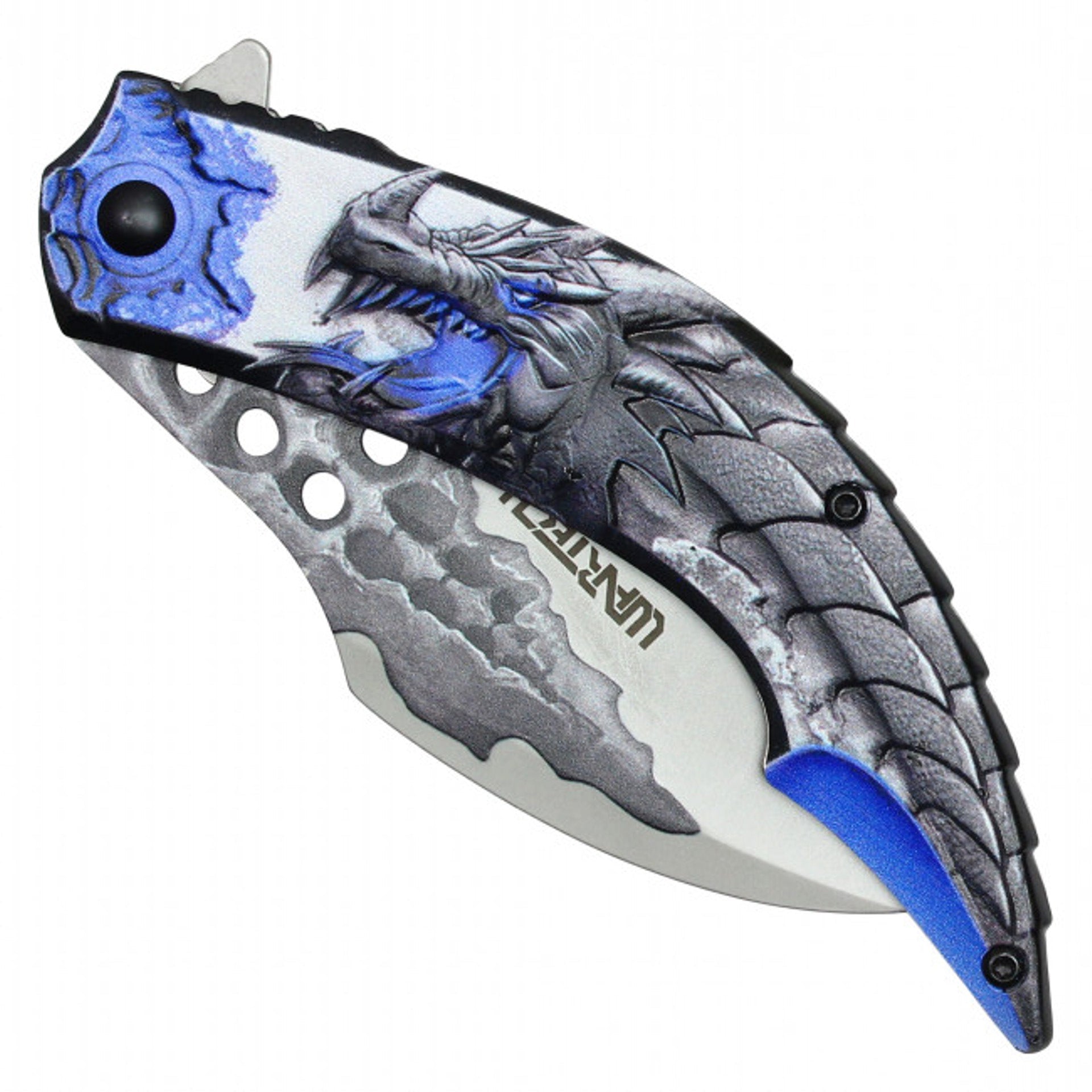 Blue Dragon Spring Assisted Folding Pocket Knife – Mythical Power in Your Hands