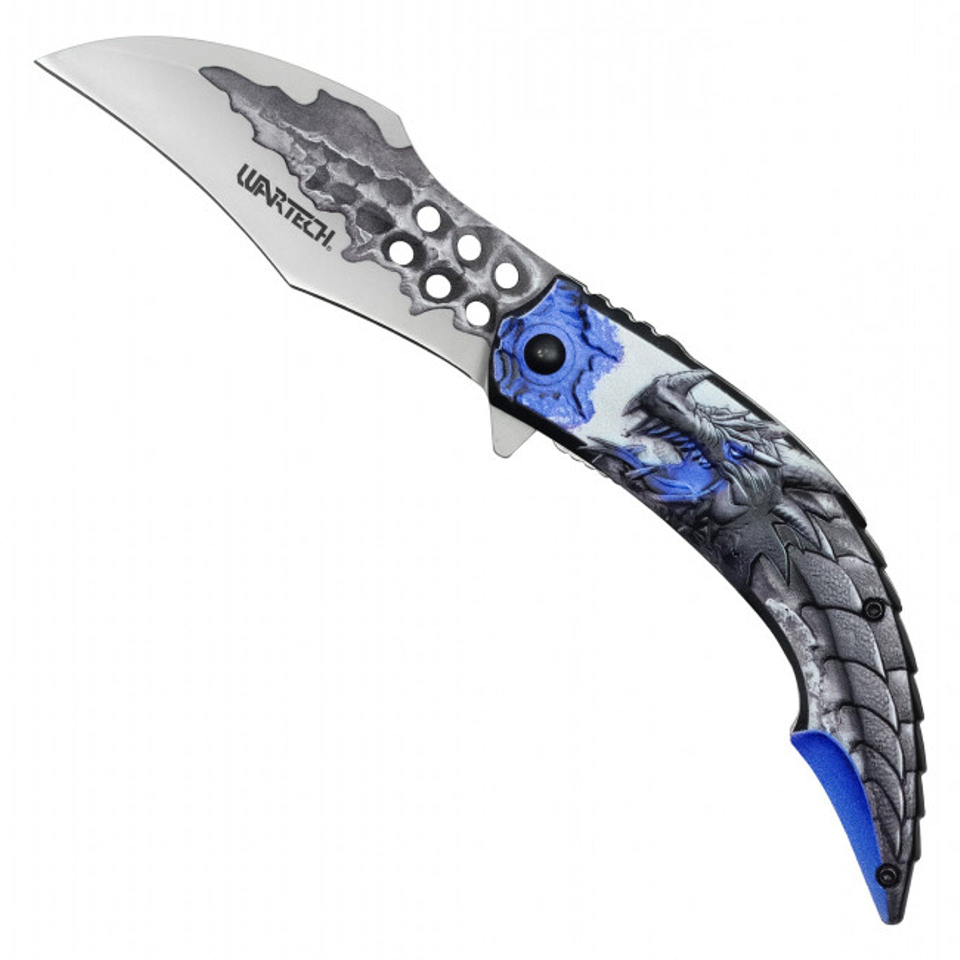 Blue Dragon Spring Assisted Folding Pocket Knife – Mythical Power in Your Hands