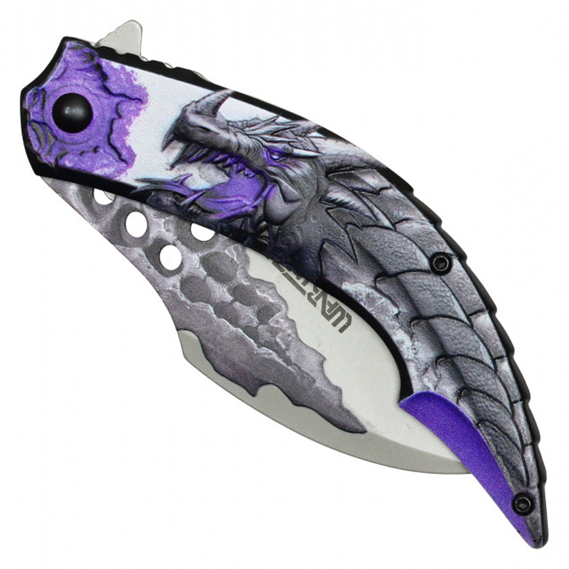 Purple Dragon Spring Assisted Folding Pocket Knife – Mythical Precision