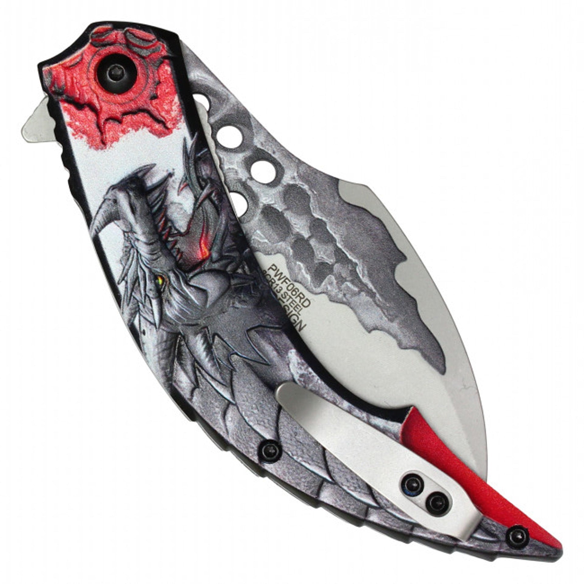 Red Dragon Spring Assisted Folding Pocket Knife – Fierce and Functional