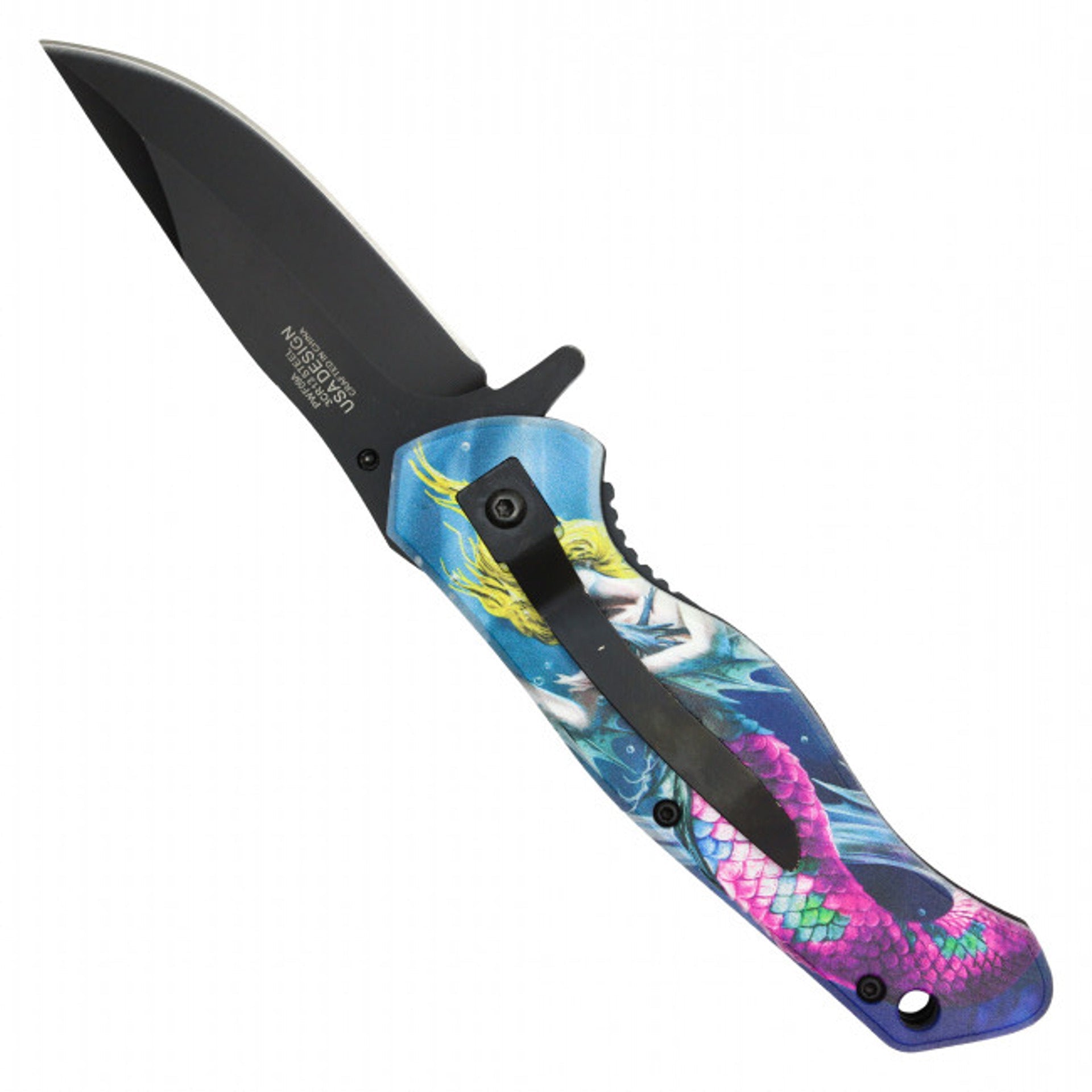 8" Wartech Mermaid Pocket Knife – Mythical Elegance