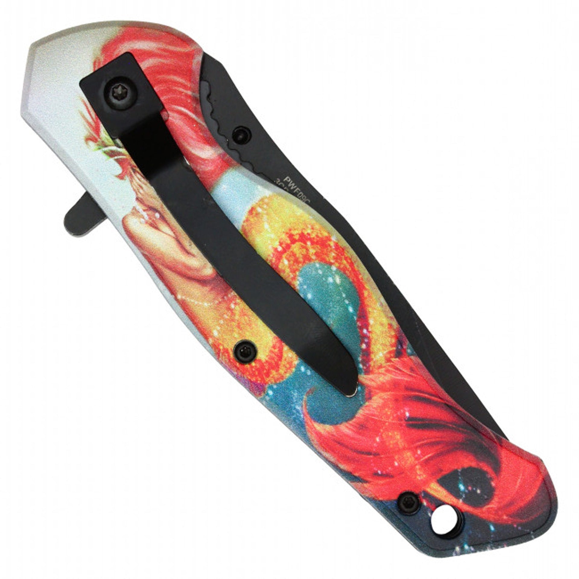 8" Wartech Mermaid Pocket Knife – Mystical Ocean Design