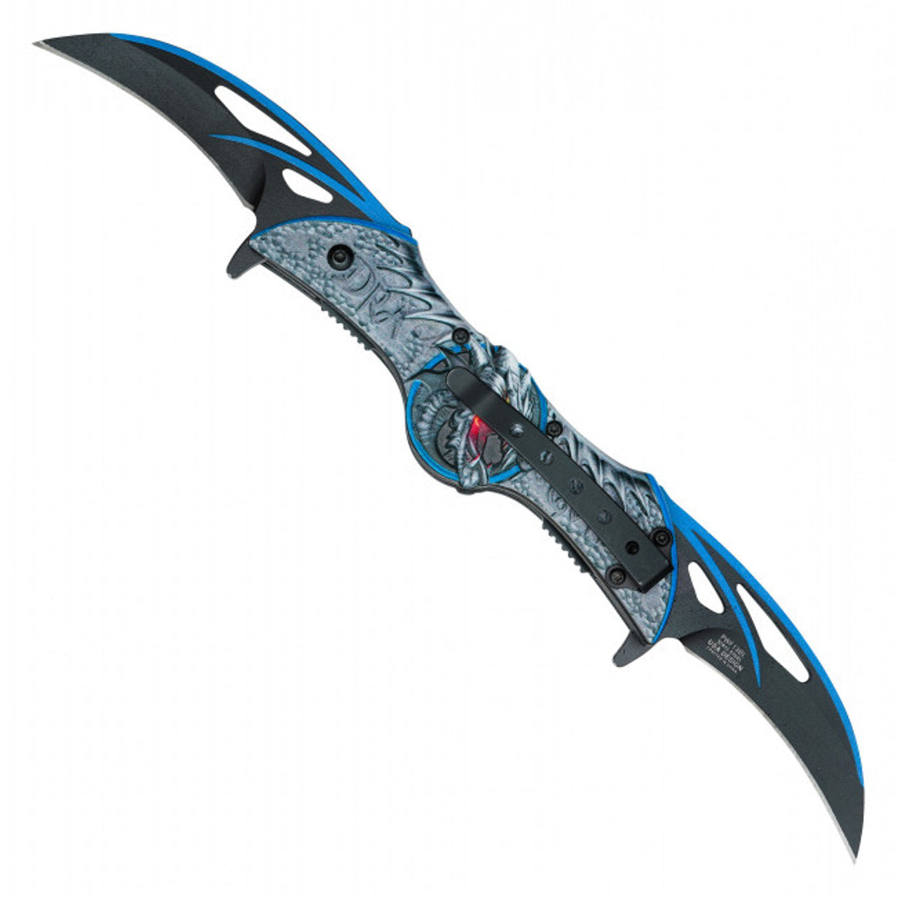 10.5" Blue Dragon Pocket Knife – Mystical Design & Fierce Precision