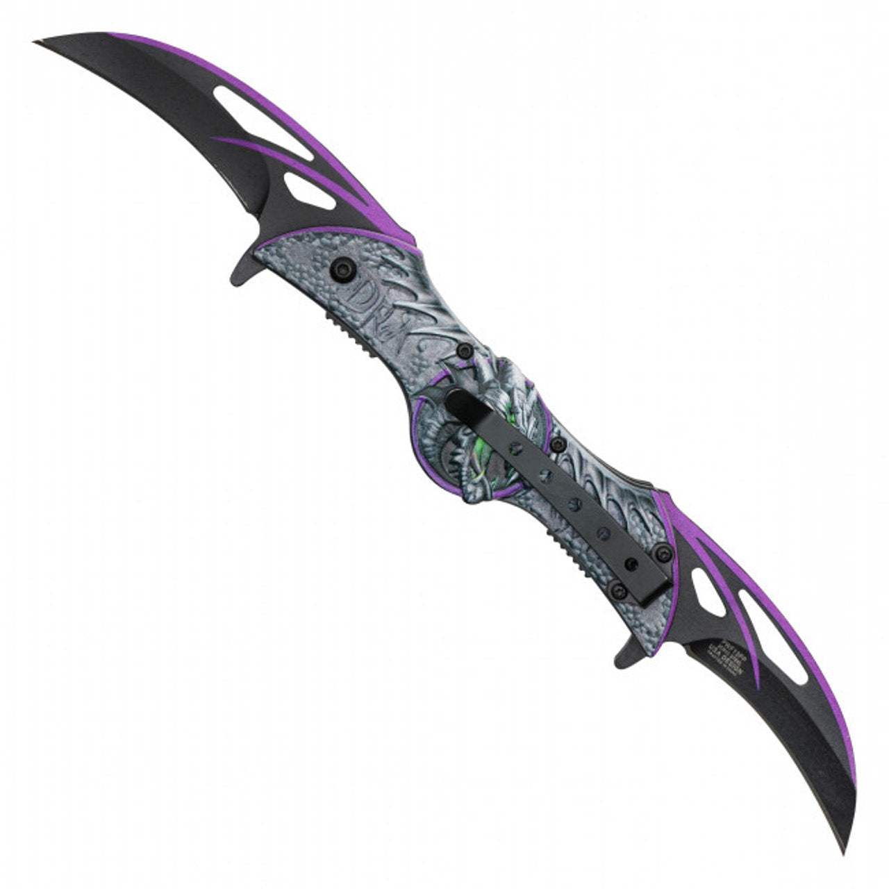 10.5" Purple Dragon Pocket Knife – Majestic Design & Fierce Functionality