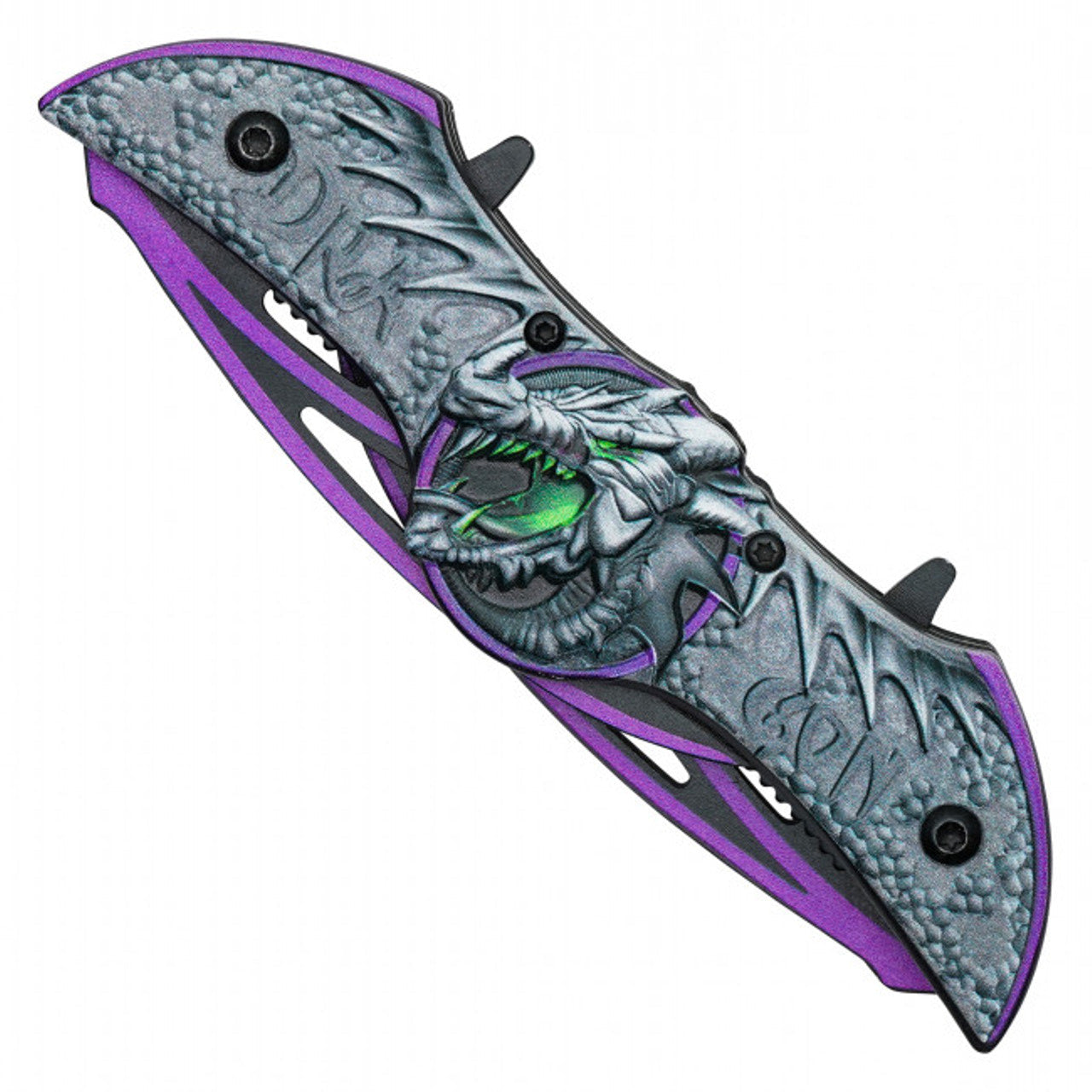 10.5" Purple Dragon Pocket Knife – Majestic Design & Fierce Functionality